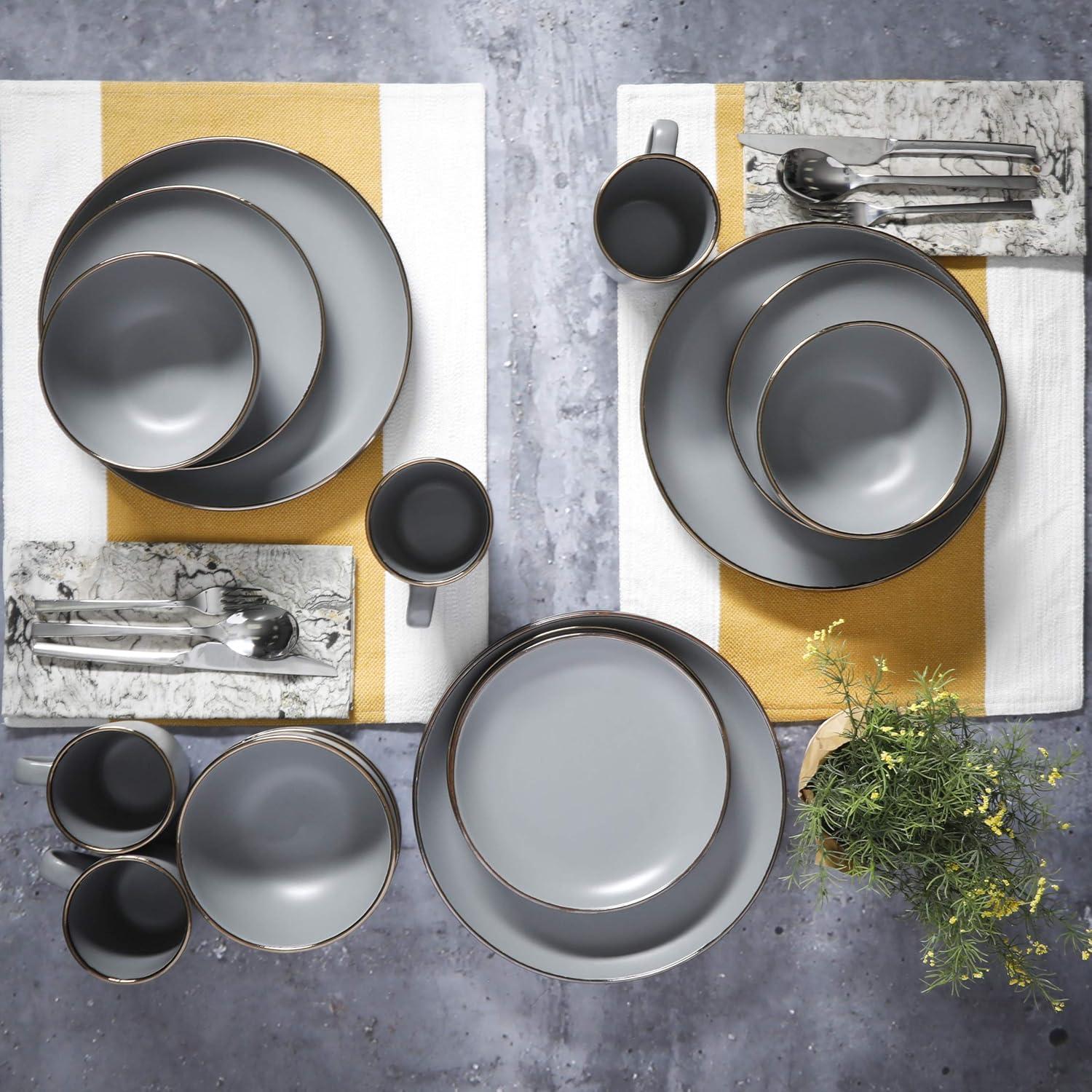 Gibson Home Rockaway Round Stoneware Dinnerware