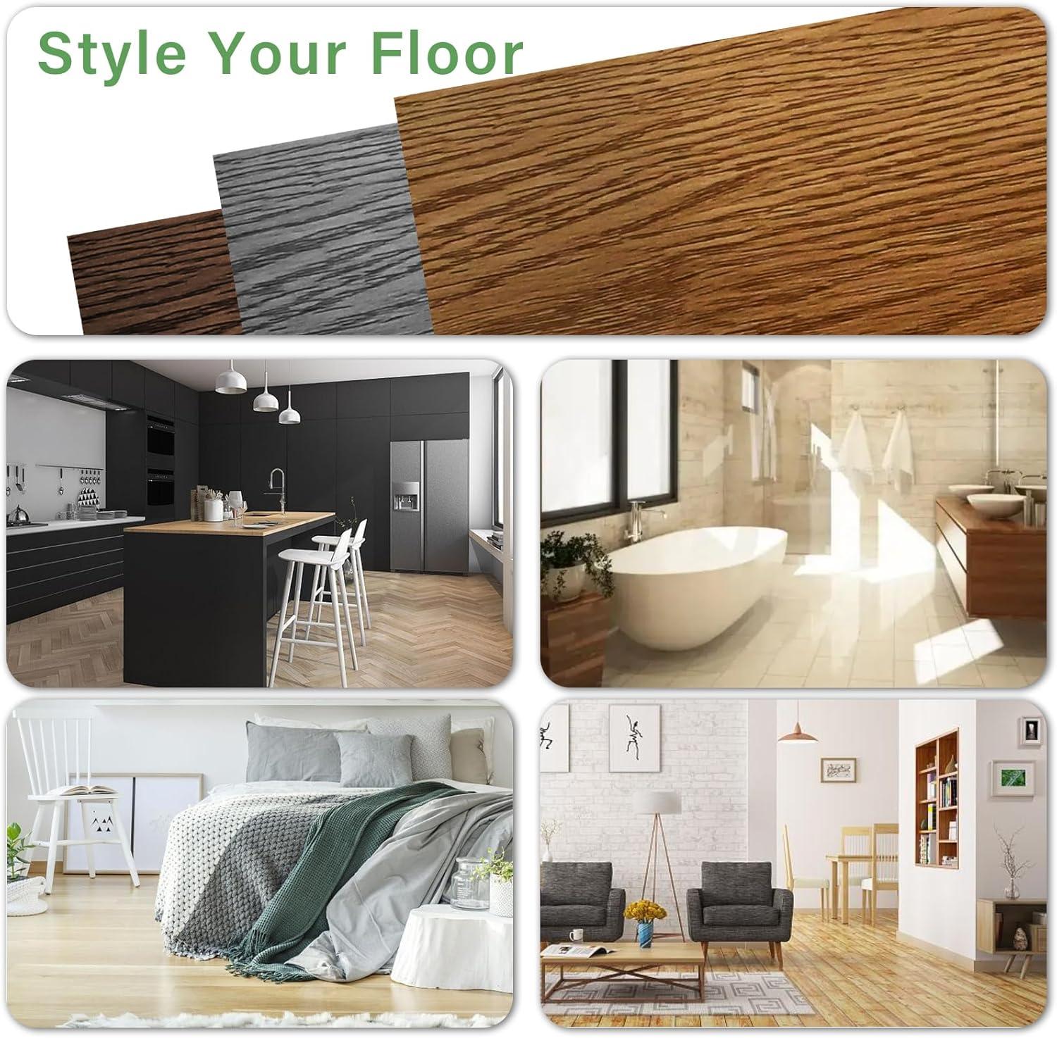 Gray Self-Adhesive Waterproof Vinyl Flooring Planks