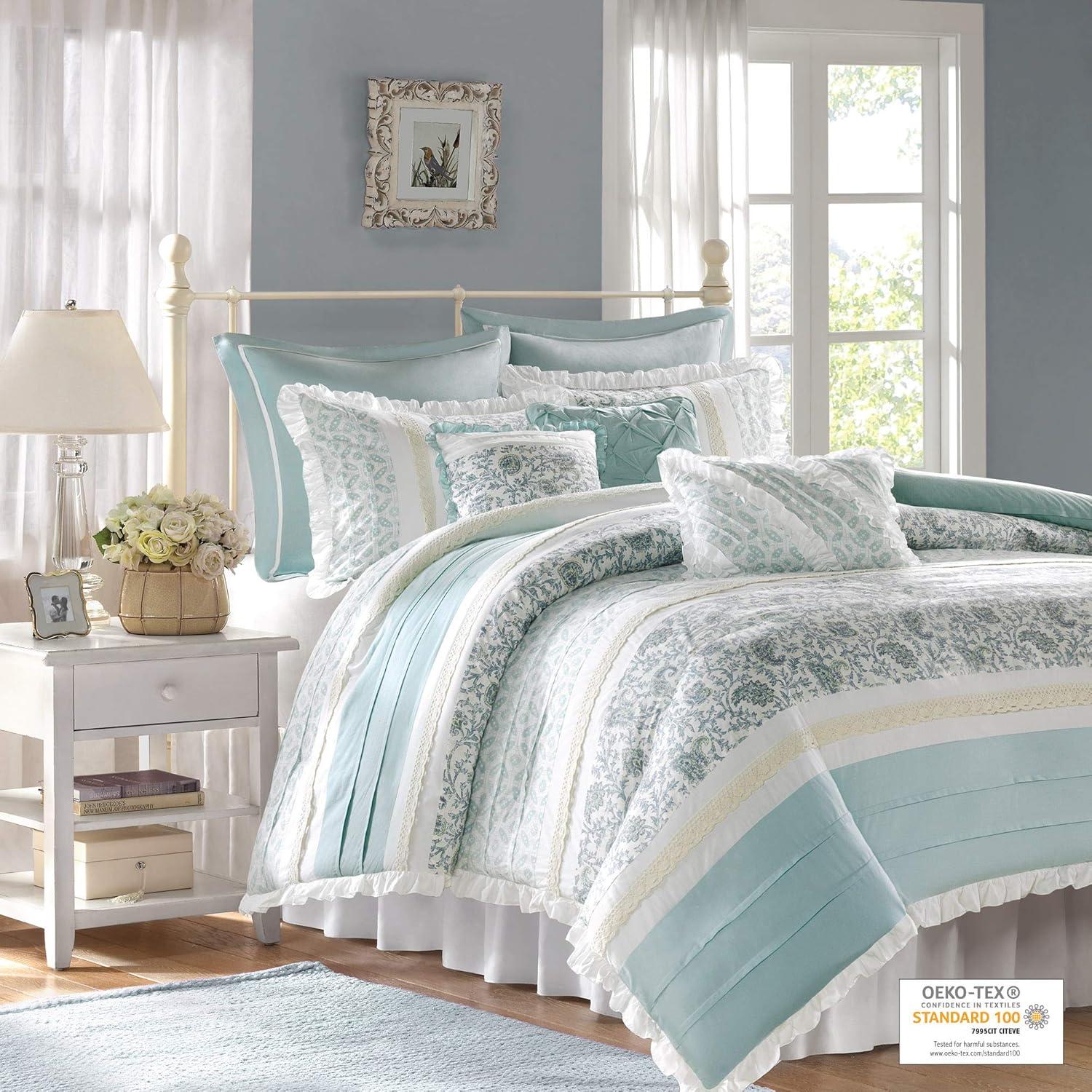 Madison Park Dawn 9 Piece 100% Cotton Duvet Cover Set