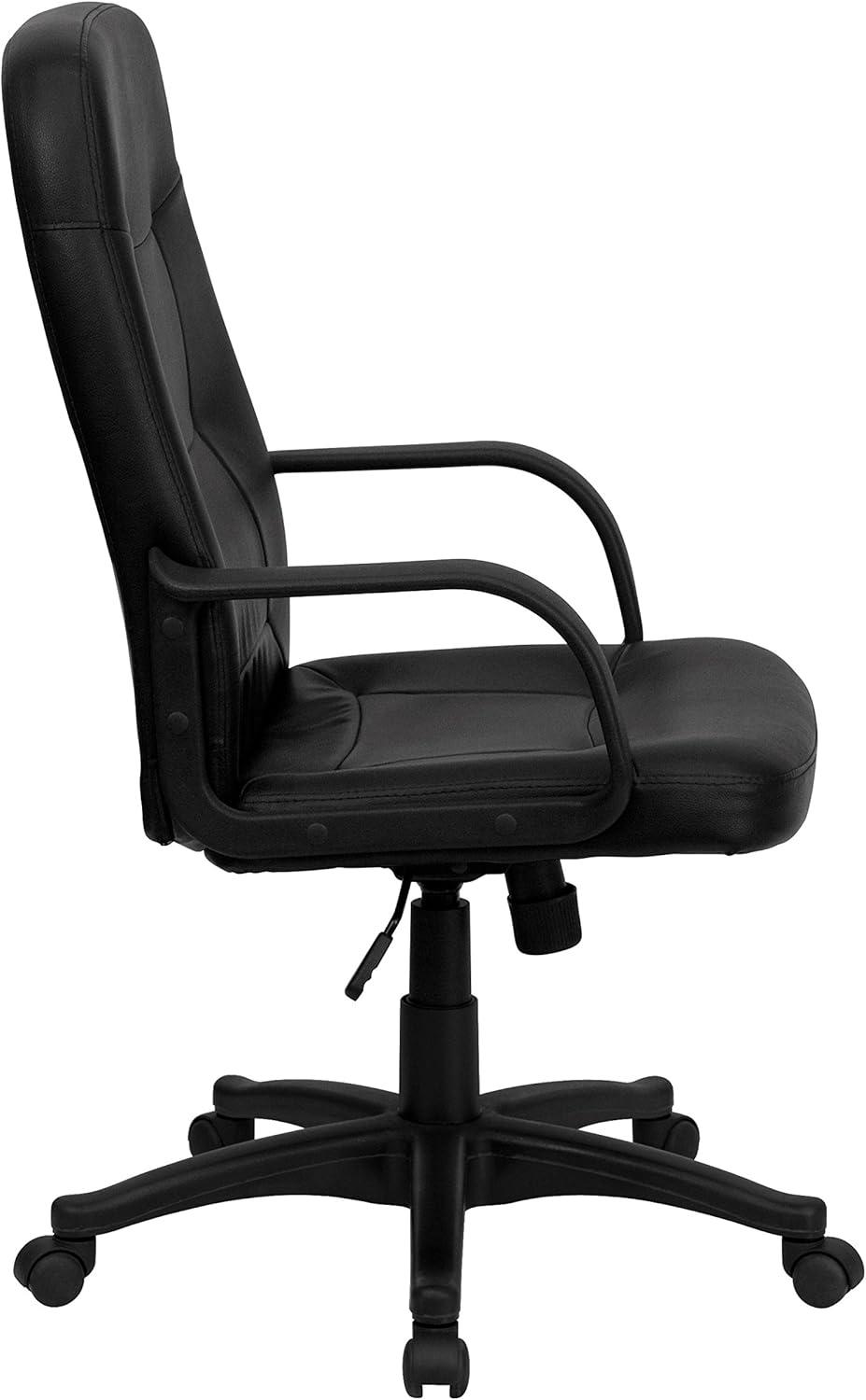 Flash Furniture Holly High Back Black Glove Vinyl Executive Swivel Office Chair with Arms