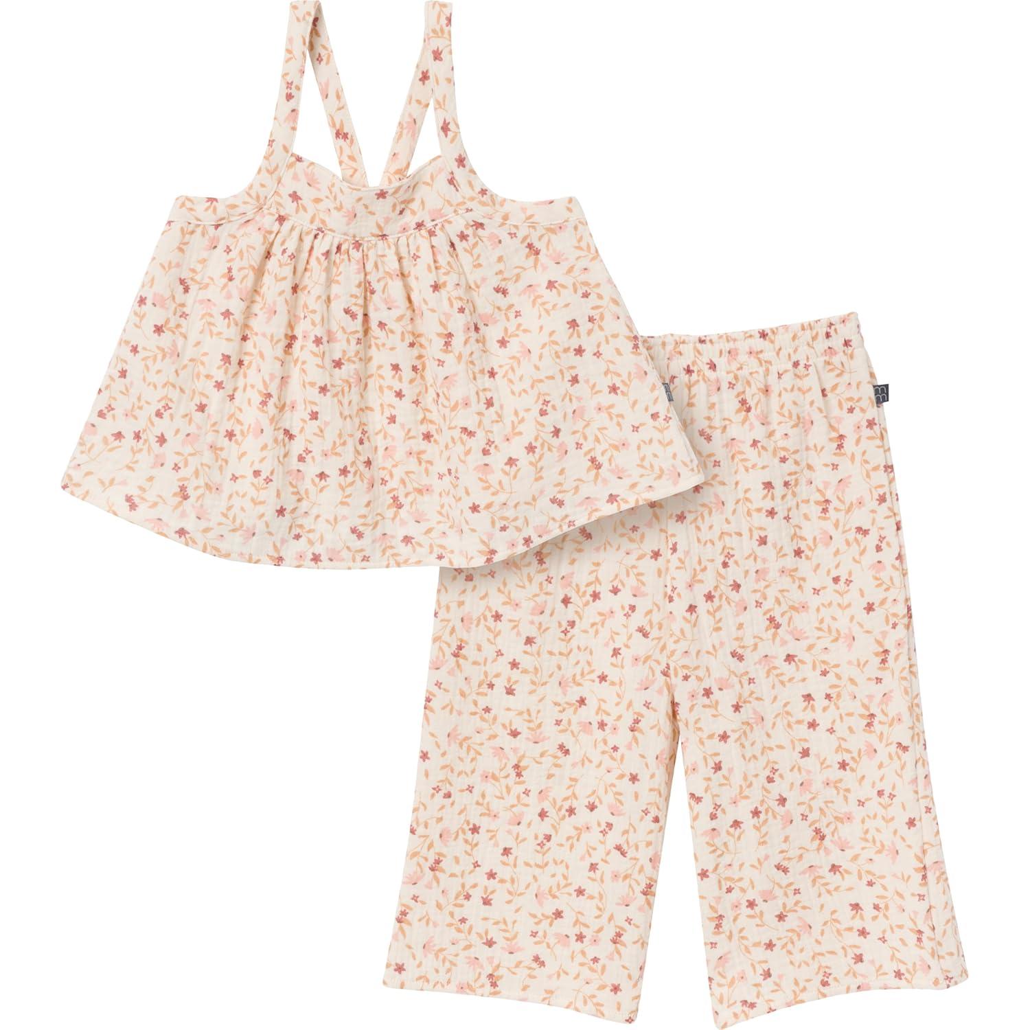 Modern Moments™ by Gerber Mommy & Me Toddler and Adult 2-Piece Top and Cropped Pants Set, Beige Vine Floral, X-Large