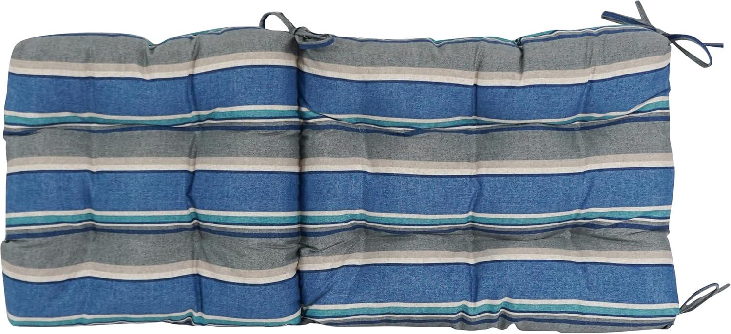 Blazing Needles 18-inch by 38-inch Spun Polyester Patterned Outdoor Tufted Chair Cushion