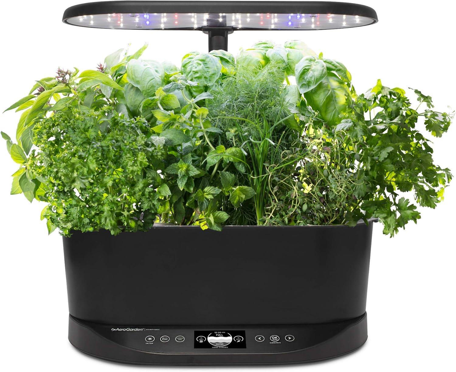 AeroGarden Bounty Basic - Indoor Garden with LED Grow Light, Black