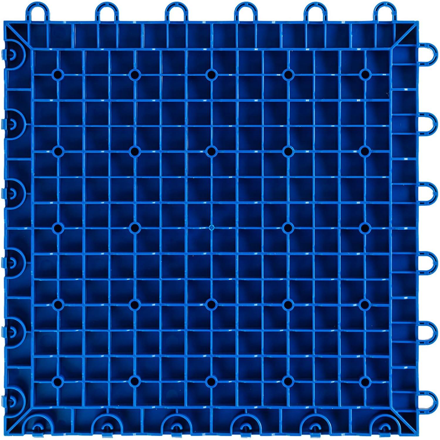 Speedway Diamond Interlocking Garage Floor Tiles 12 x 12-Inch, Blue, 50 Piece Set