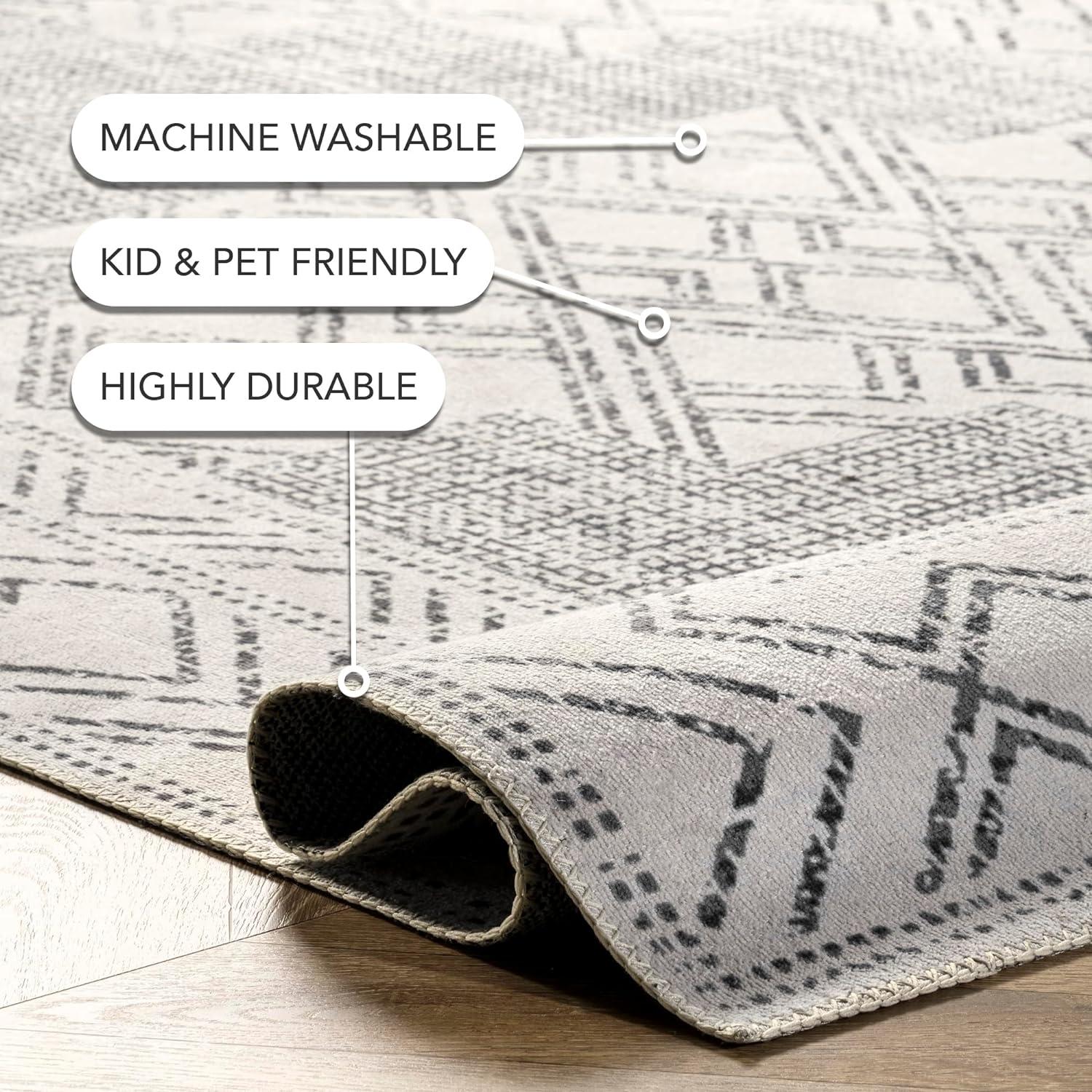 Nuloom Mia Machine Washable Geometric Medallion Indoor Area Rug