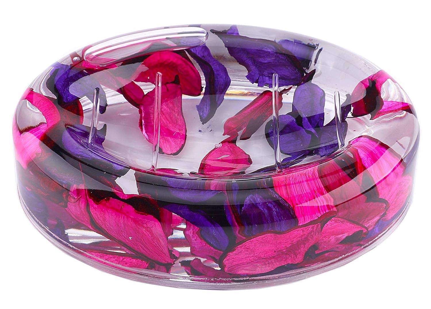Locco Decor 4 Piece Acrylic Liquid 3D Floating Motion Bathroom Vanity Accessory Set LEAF