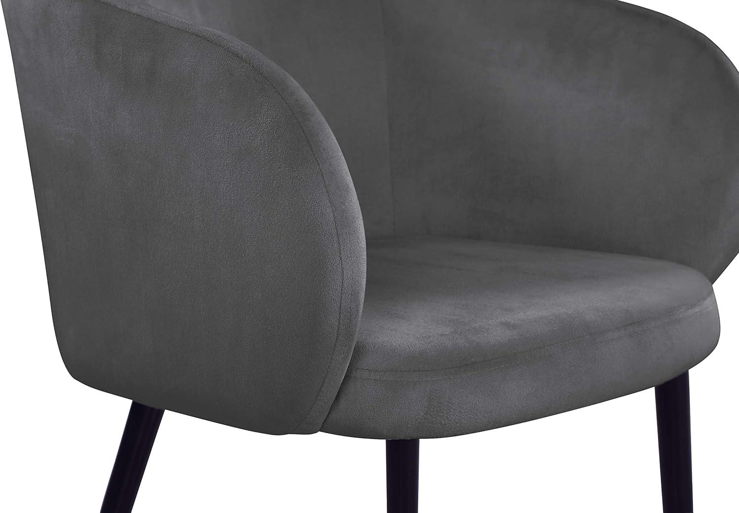 Meridian Furniture Louise Velvet Dining Chair in Gray