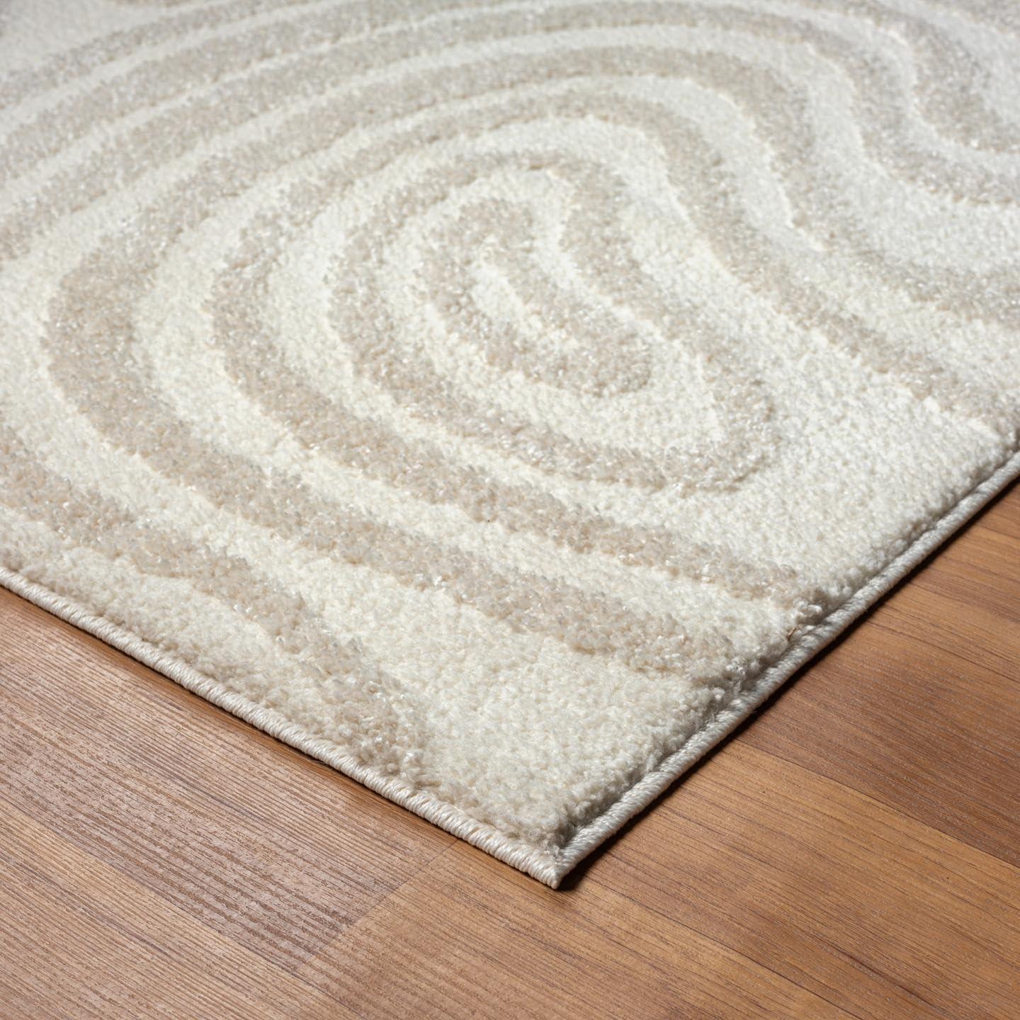 Luxe Weavers Geometric Swirl Cream Area Rug