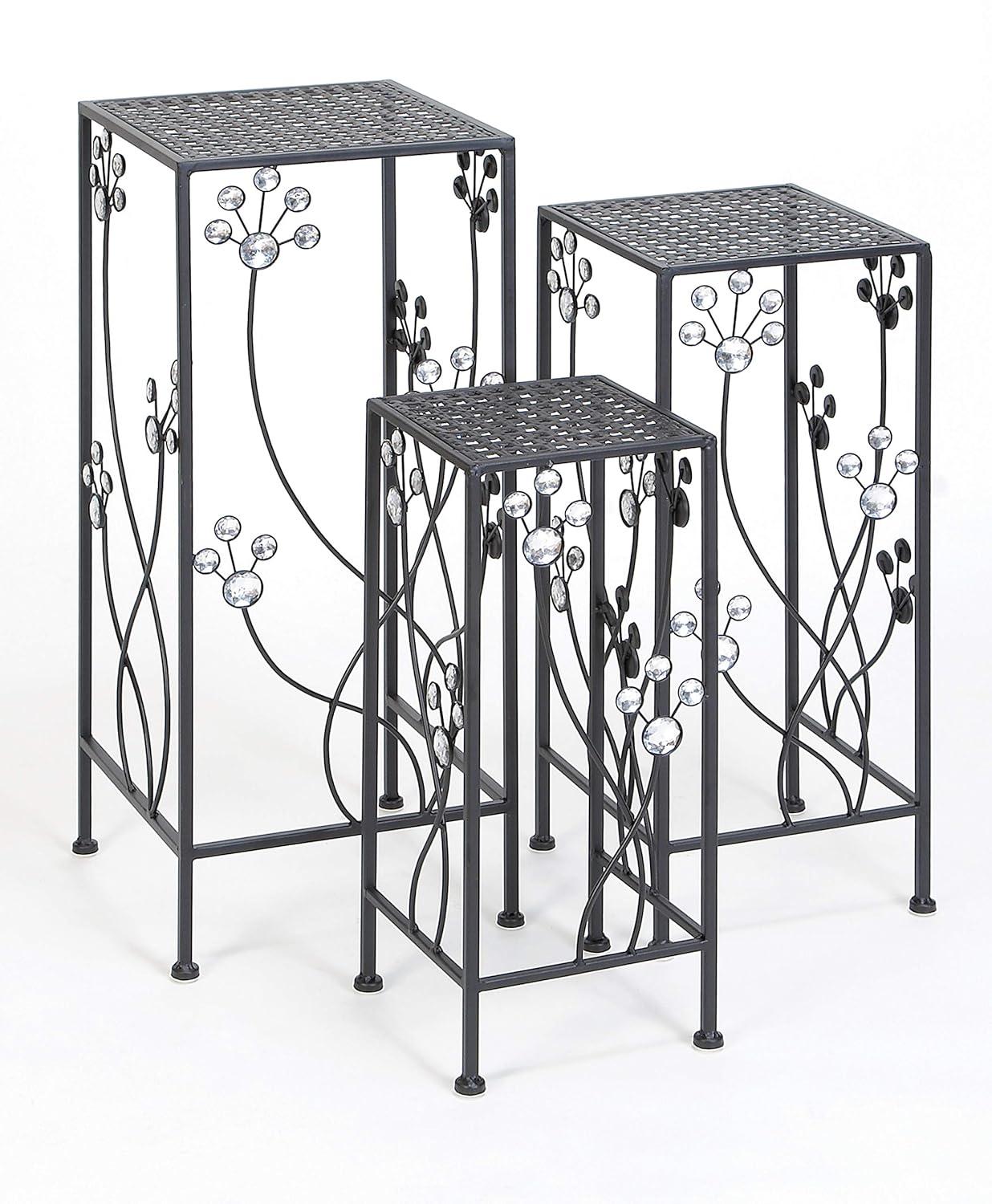 Set of 3 Modern Iron Square Plant Stands - Olivia & May