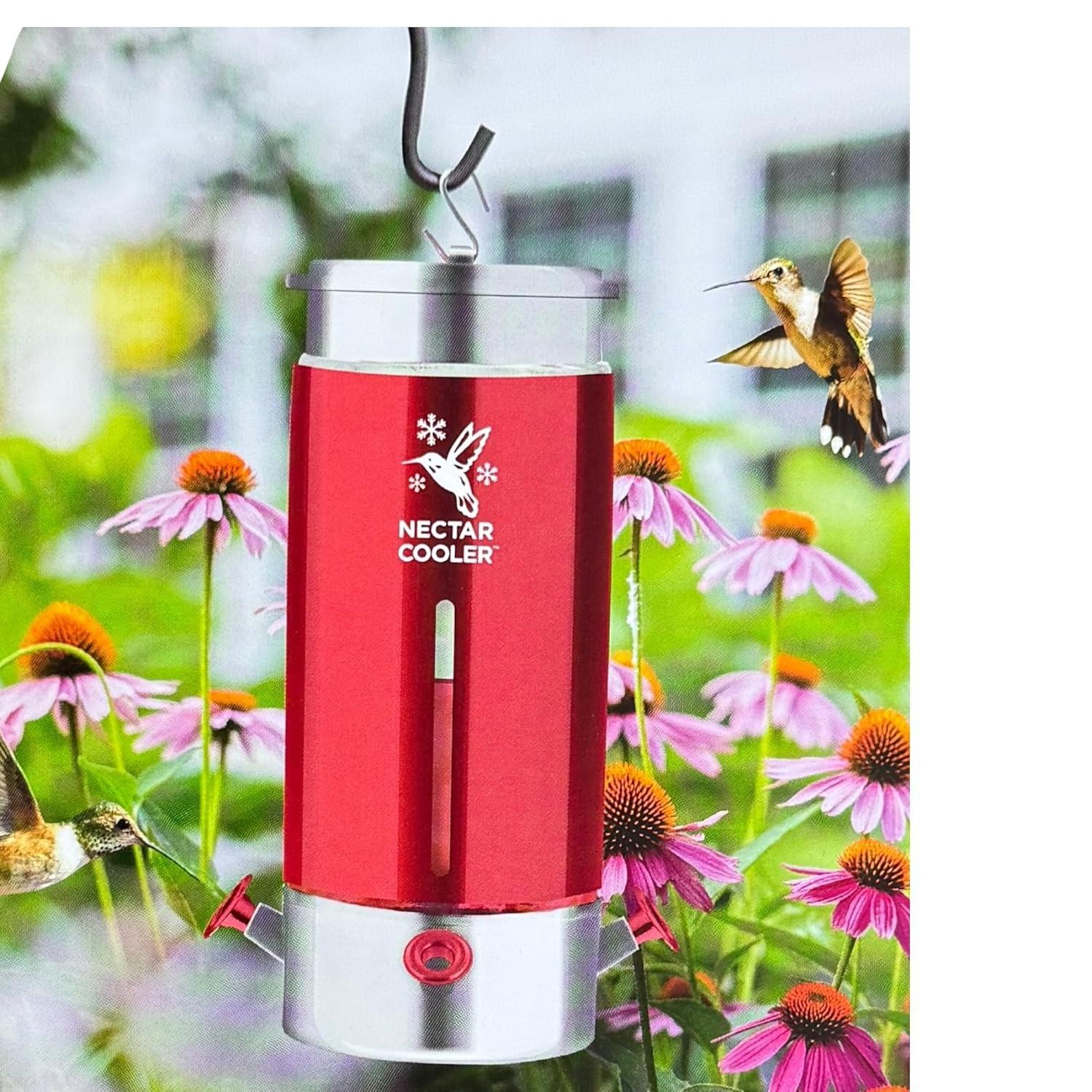 Insulated Hummingbird Feeder Keeps Nectar Cooler & Fresh Longer