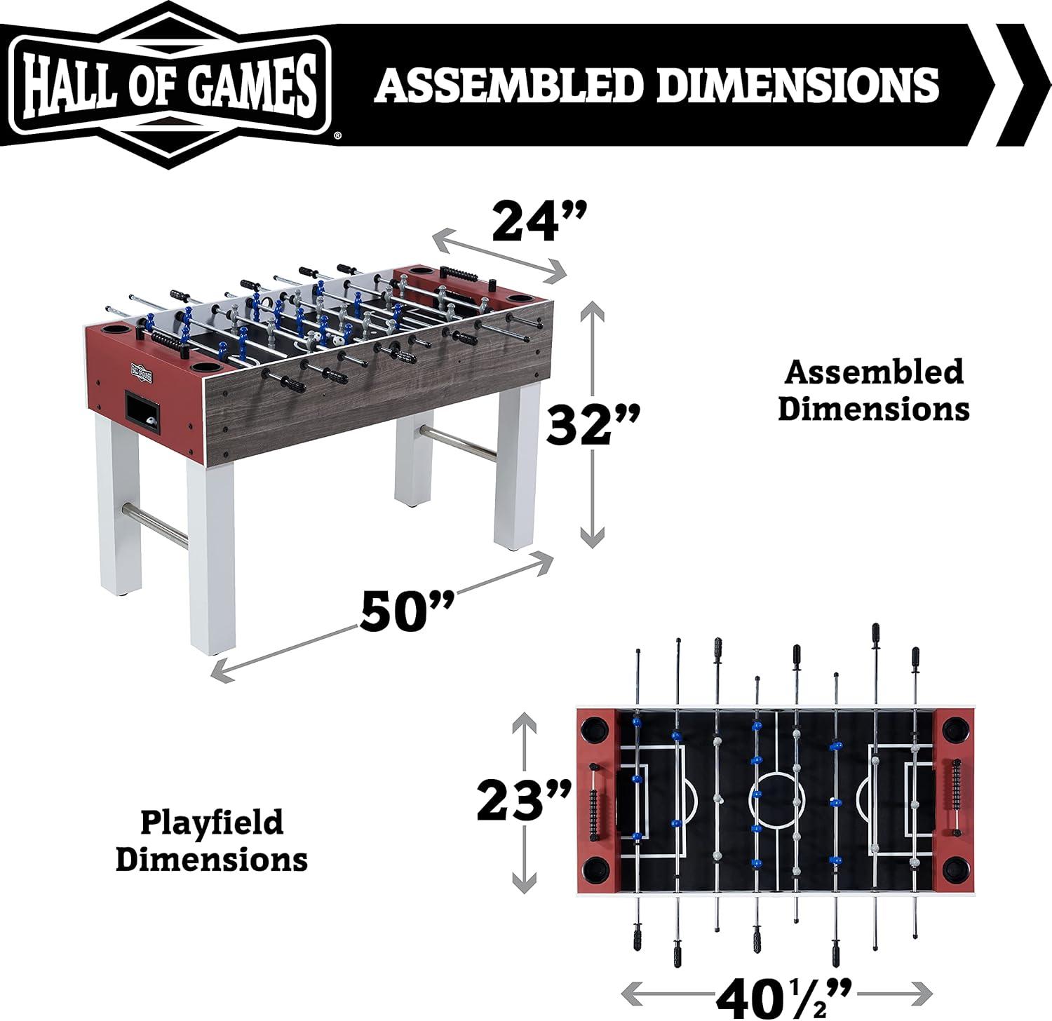 Hall of Games Foosball Tables Multiple Styles, Soccer with Durable & Stylish Designs with Tabletop Sports Soccer Balls, Perfect for Family Game Rooms