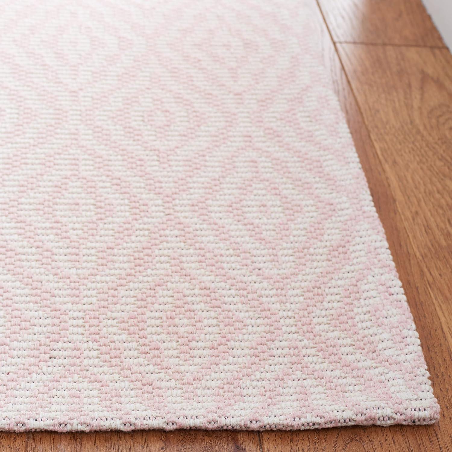 Martha Stewart Rugs Martha Stewart 484 Cotton Geometric Rug in Pink/Ivory