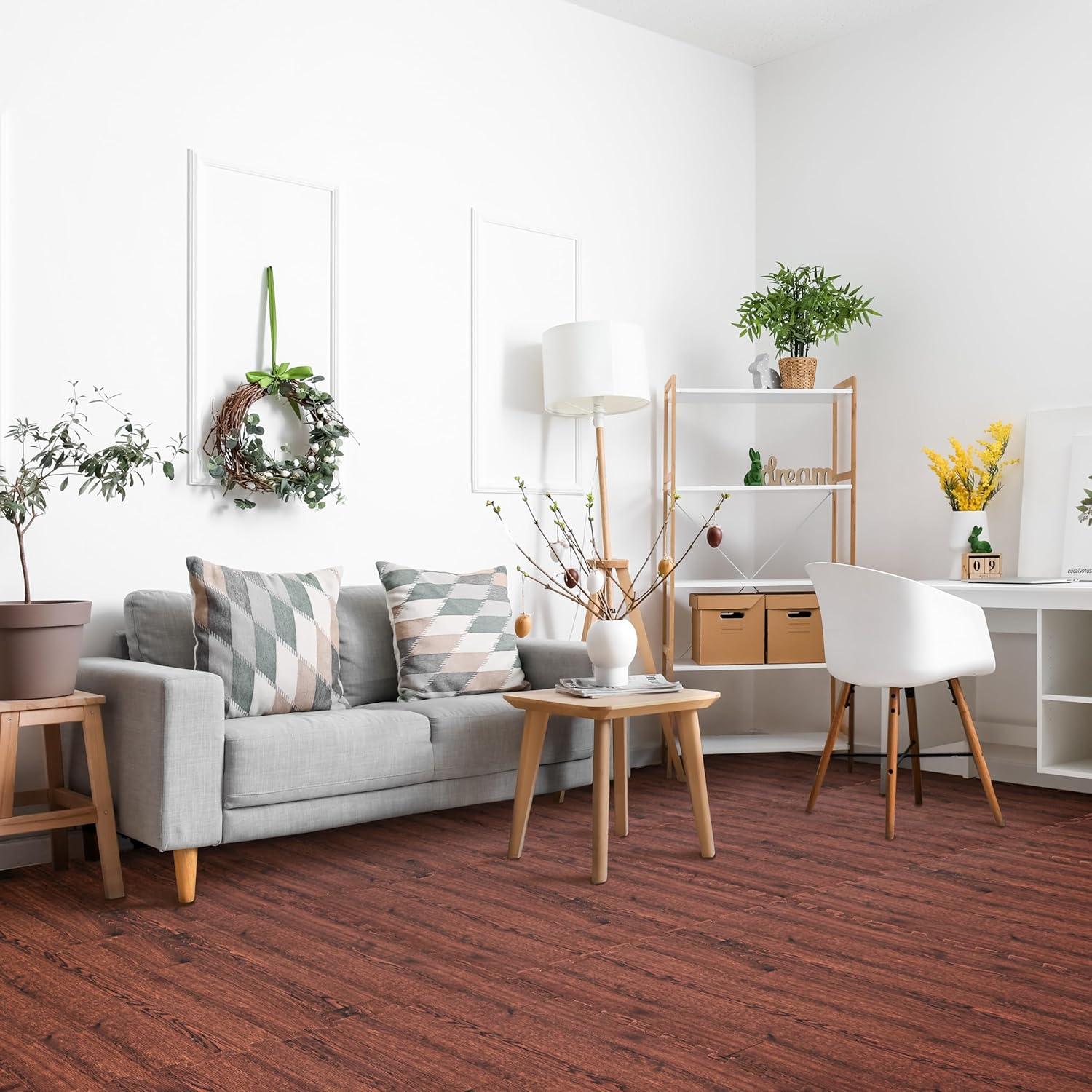 Sorbus 24" x 24" Brown Foam Interlocking Floor Mats, 12 Piece