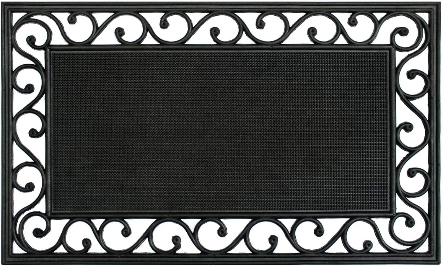 RugSmith Moulded Rubber Trellis Edge Outdoor Doormat, 18" x 30"