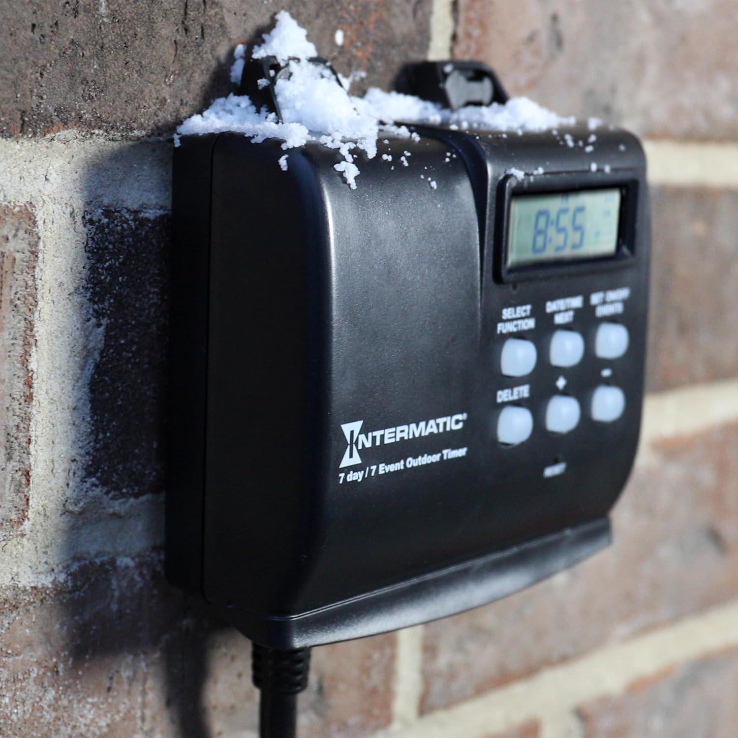 Black Digital 7-Day Programmable Outdoor Timer