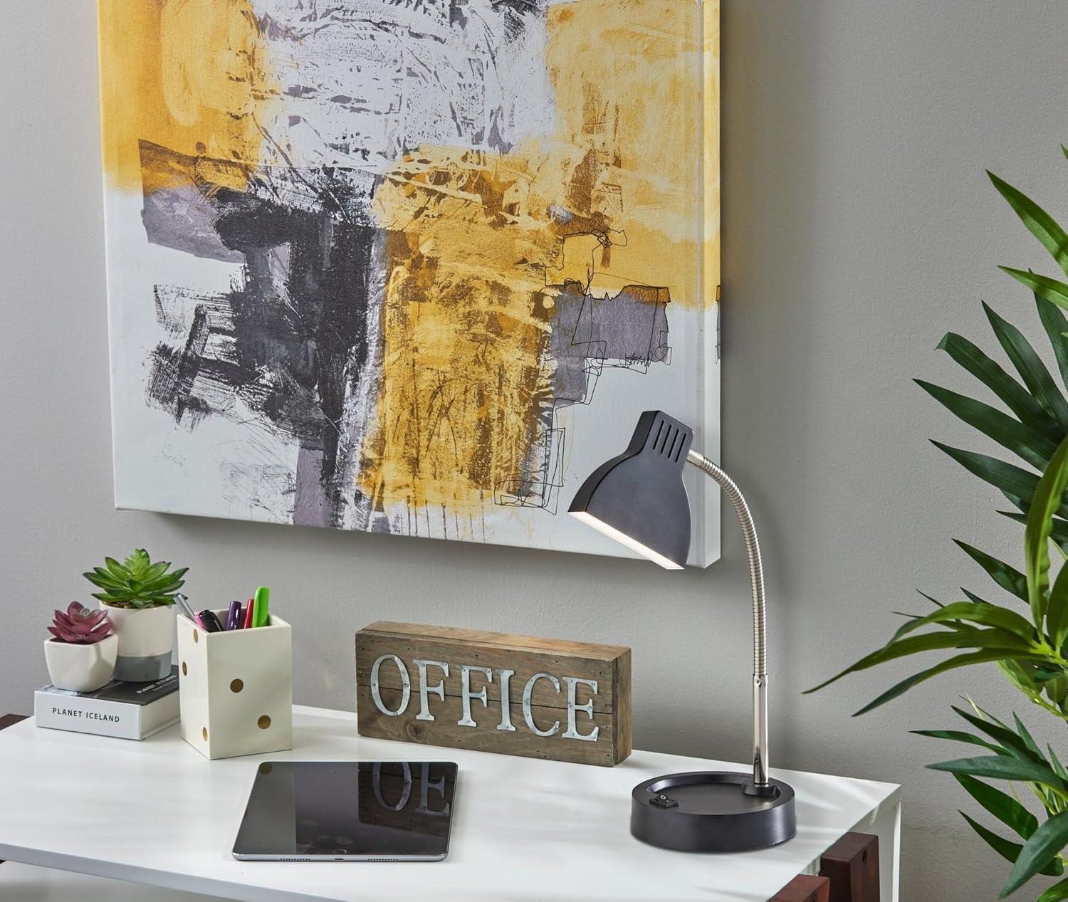 Adesso Slender Desk Lamp: Energy-Efficient 4W LED, Adjustable Gooseneck, ETL Listed, Modern Style