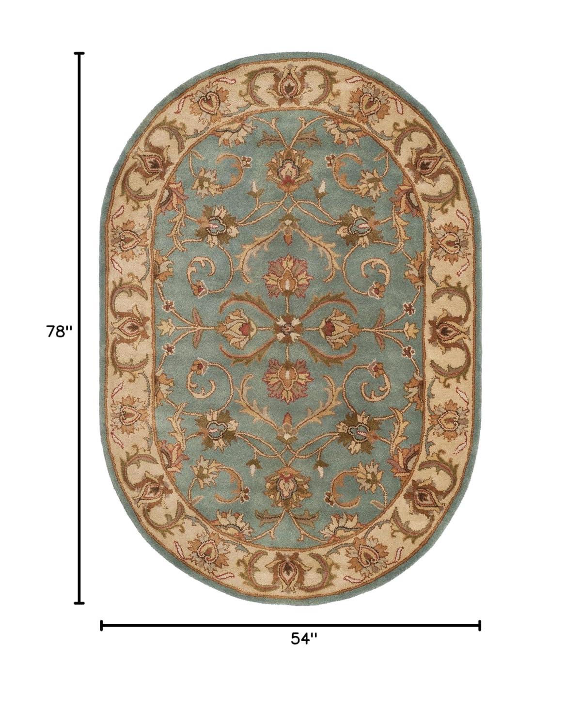 Heritage HG811 Hand Tufted Area Rug - Blue/Beige - 4'6"x6'6" Oval - Safavieh.