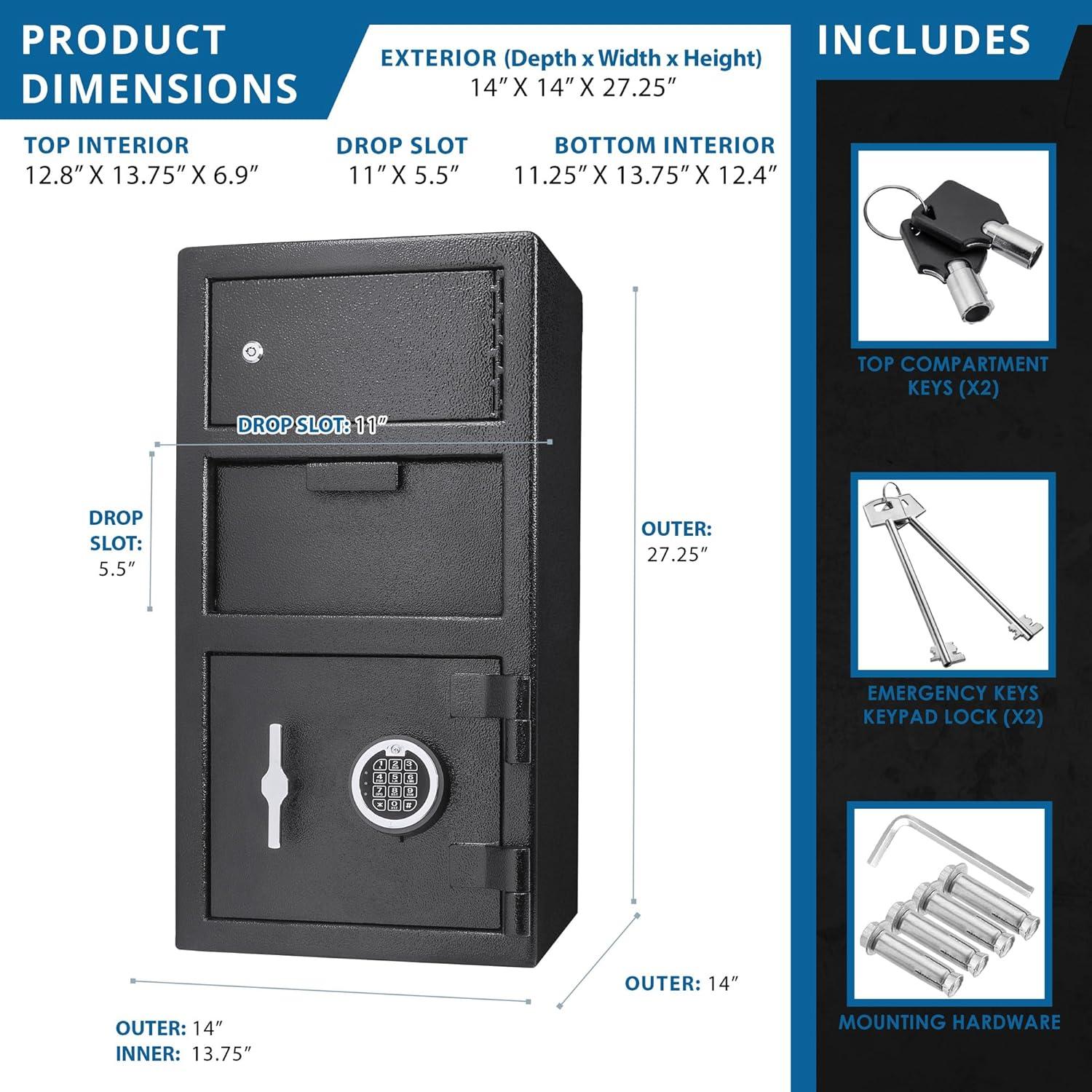 0.72/0.78 CUBIC FT LOCKER KEYPAD DEPOSITORY SAFE