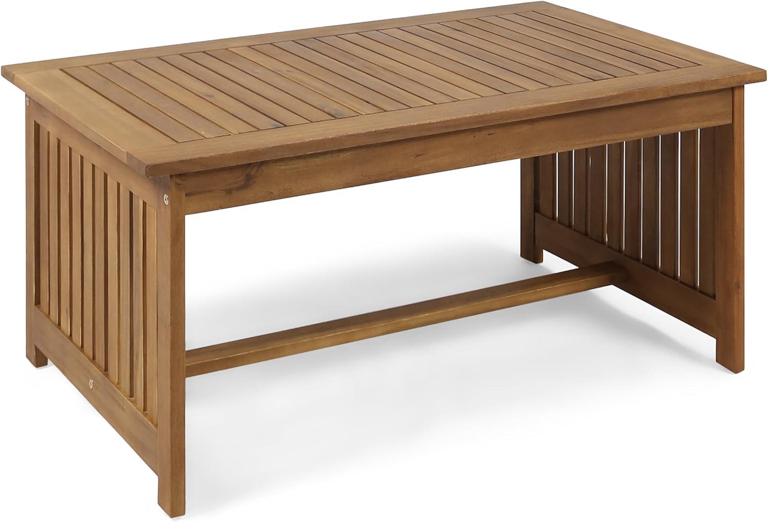 GDF Studio Navan Outdoor Acacia Wood Coffee Table, Brown