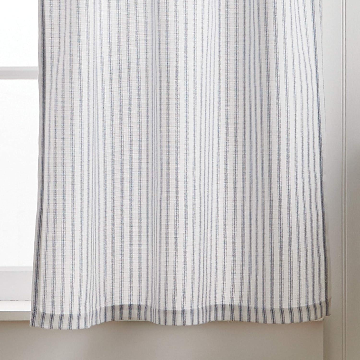 Martha Stewart Ticking Stripe Indigo Tier & Valance Set