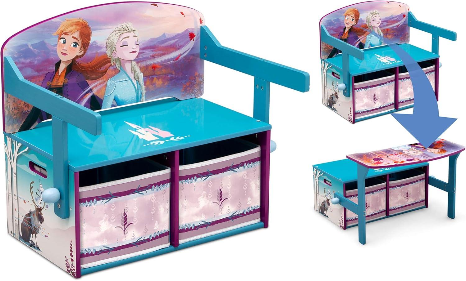 Disney Frozen Blue and Purple Convertible Wooden Activity Bench