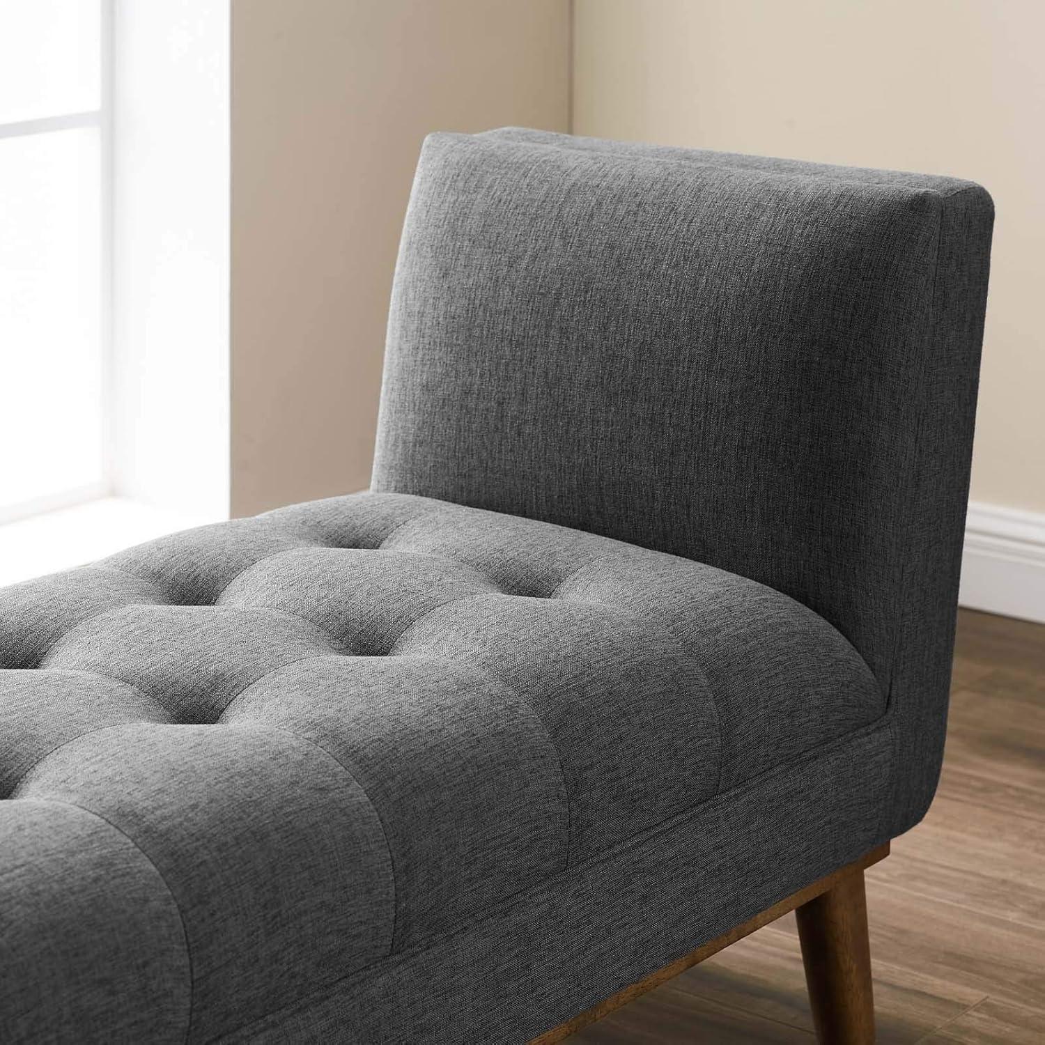 Modway Haven Tufted Button Upholstered Fabric Accent Bench