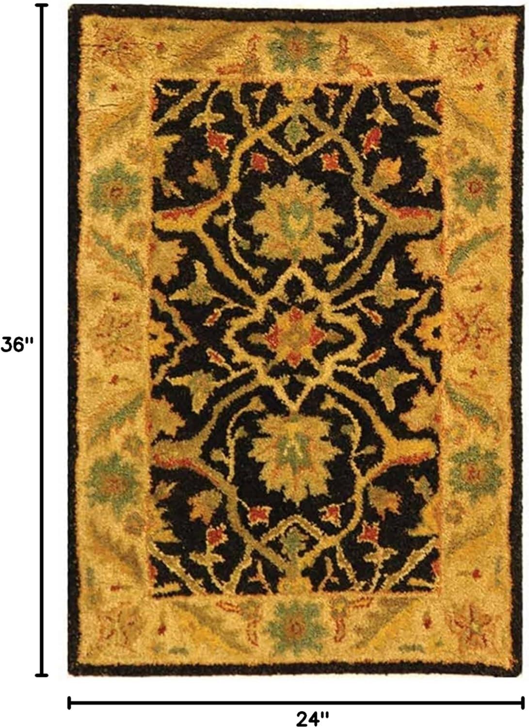 Antiquity AT14 Hand Tufted Indoor Area Rug - Black - 4'x6' - Safavieh