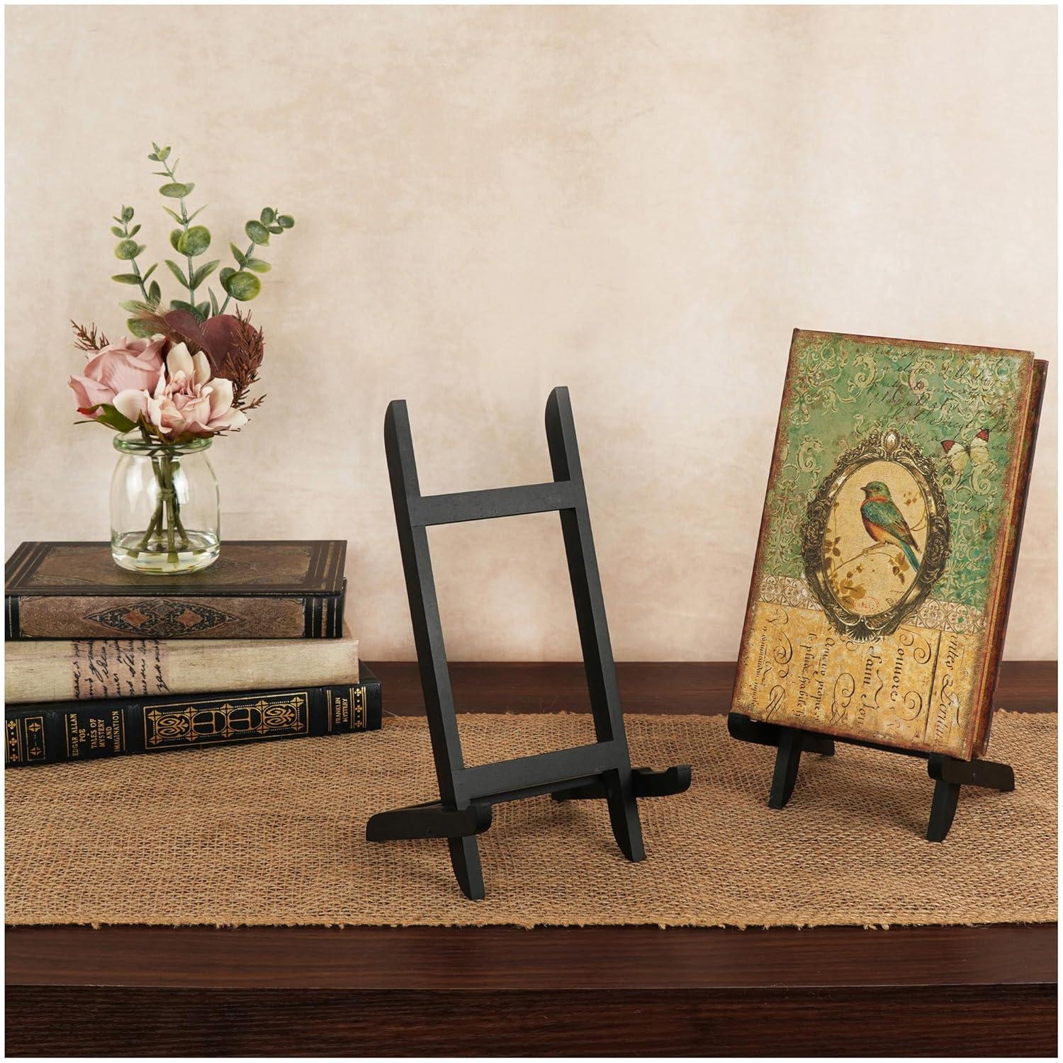 Bard's Folding Black Wood Easel Stand, 11.5" H x 5" W x 5" D, Pack of 2