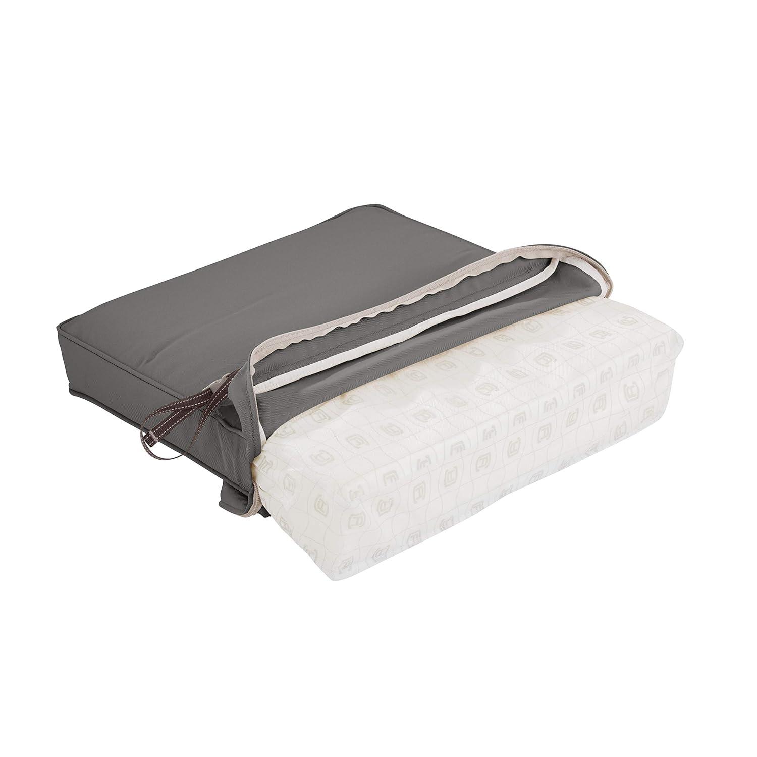 Classic Accessories Montlake FadeSafe Patio Seat & Back Cushion Combo, 23"W x 23"D x 5" x21"W x 20"H x 4", Light Charcoal