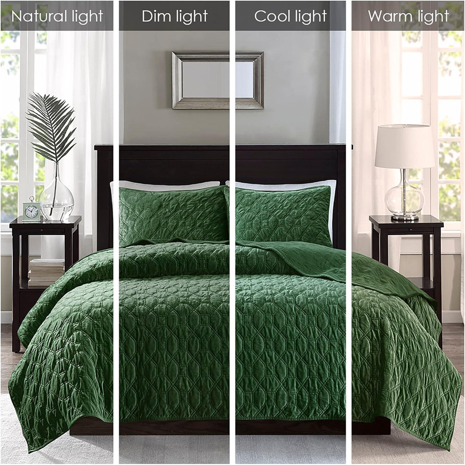 Madison Park Harper 3 Piece Velvet Quilt Set