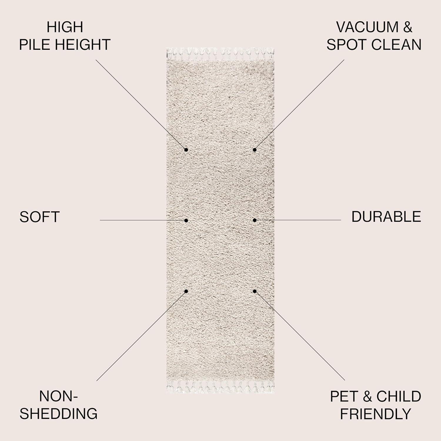 Merida Stacked Grid Shag Area Rug - JONATHAN Y