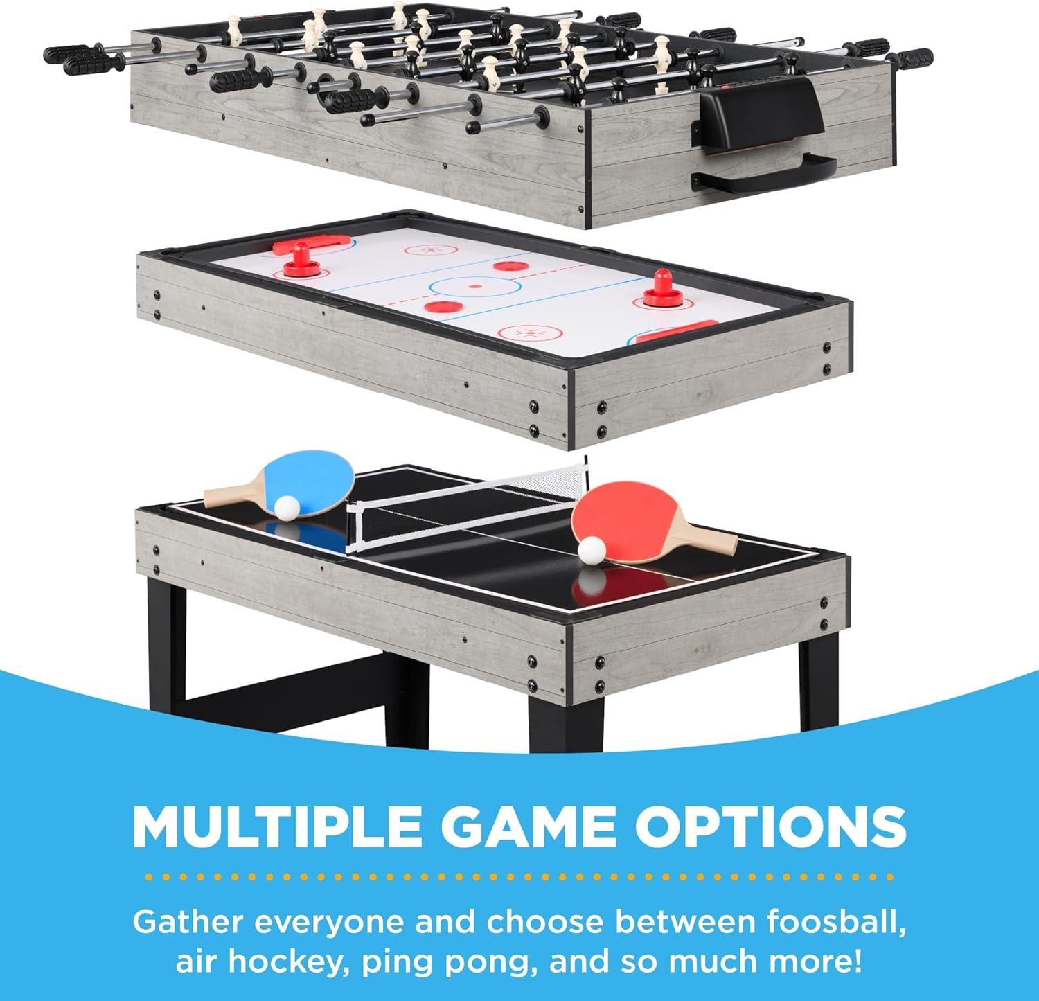 Best Choice Products 2x4ft 10-in-1 Combo Game Table Set w/ Hockey, Foosball, Pool, Shuffleboard, Ping Pong