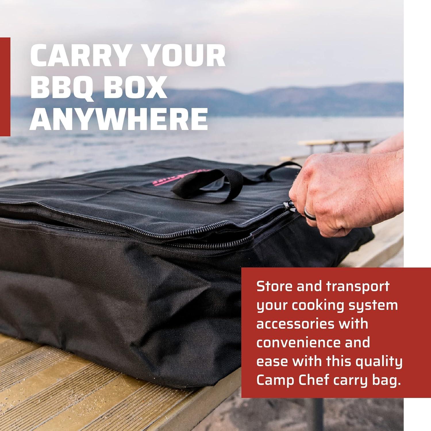Black Nylon Weather-Resistant Barbecue Box Carry Bag