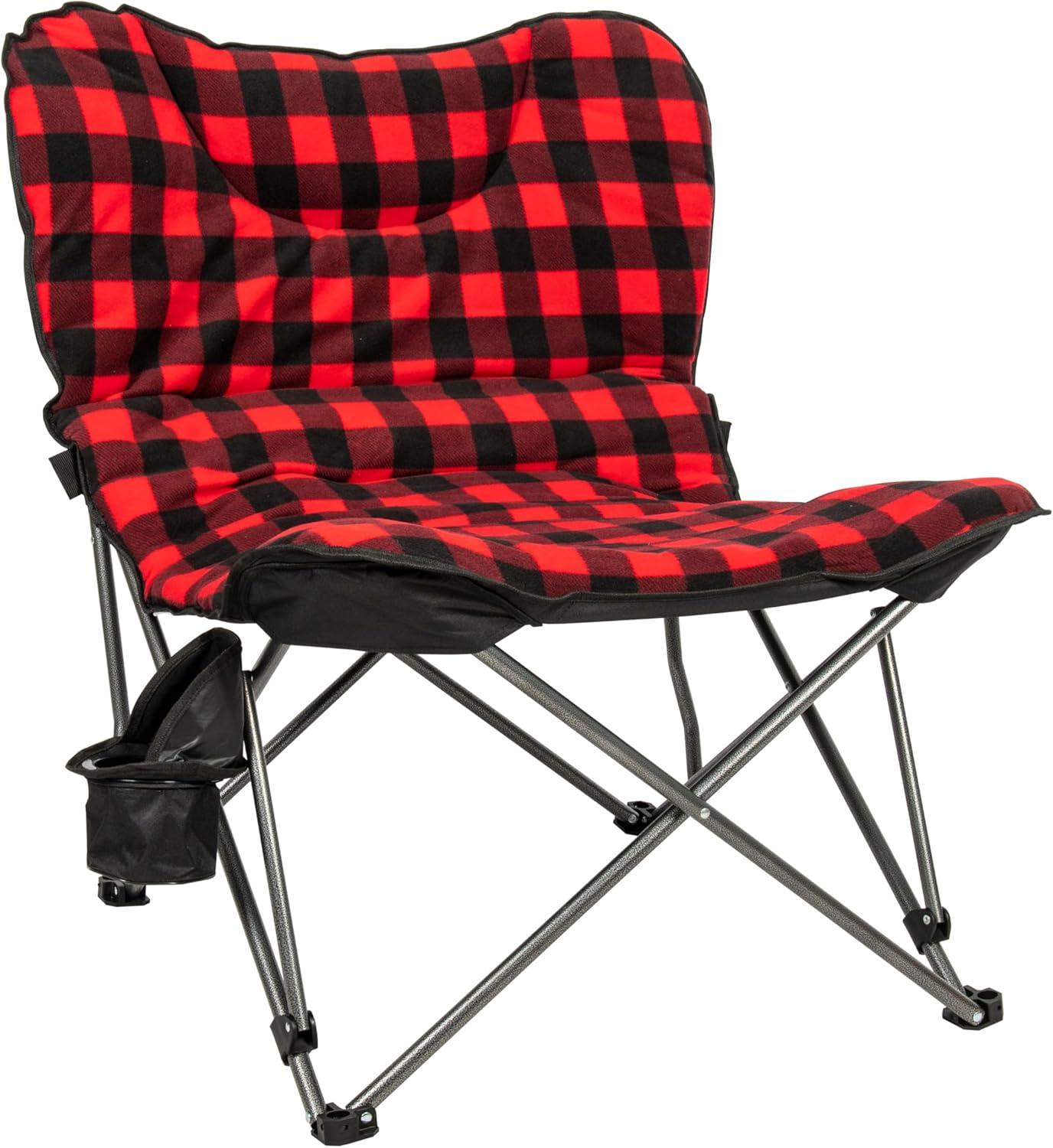 Camp & Go Portable Camping Chair with Retractable Cup Holder, Multicolor Stiped