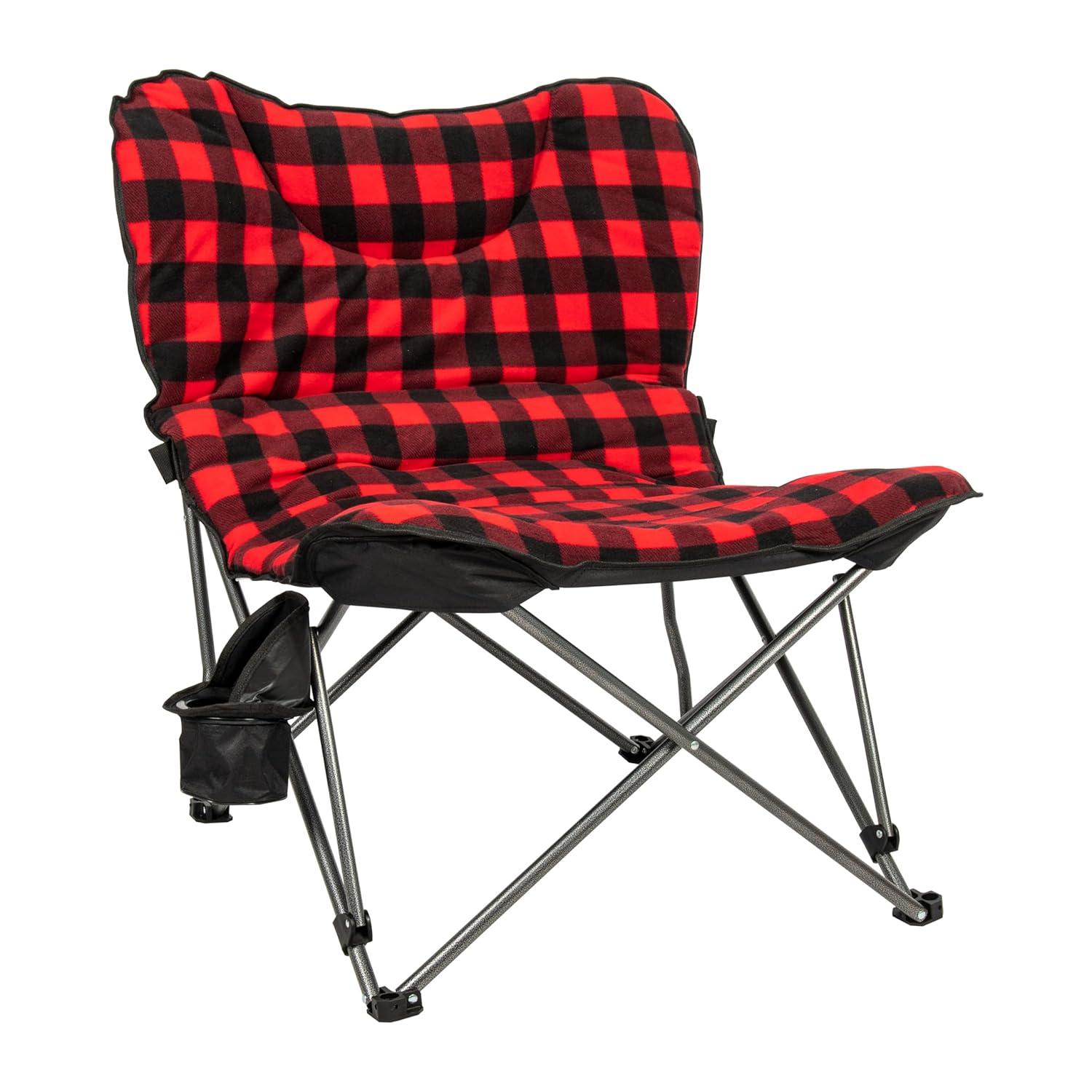 Camp & Go Portable Camping Chair with Retractable Cup Holder, Multicolor Stiped