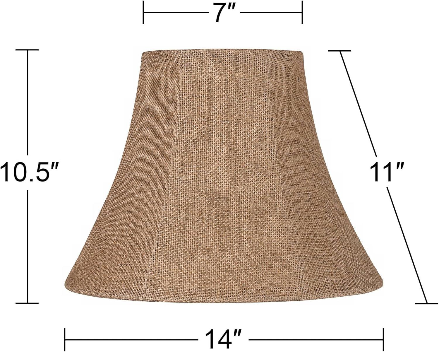 Natural Burlap Bell Lamp Shade with Spider Fitter