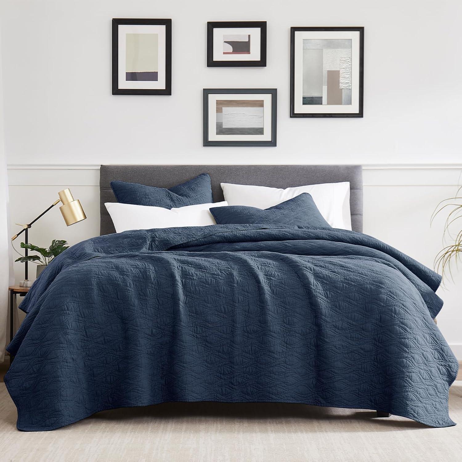 Bed Twin Quilt Set Navy Blue - Twin - 2 Piece