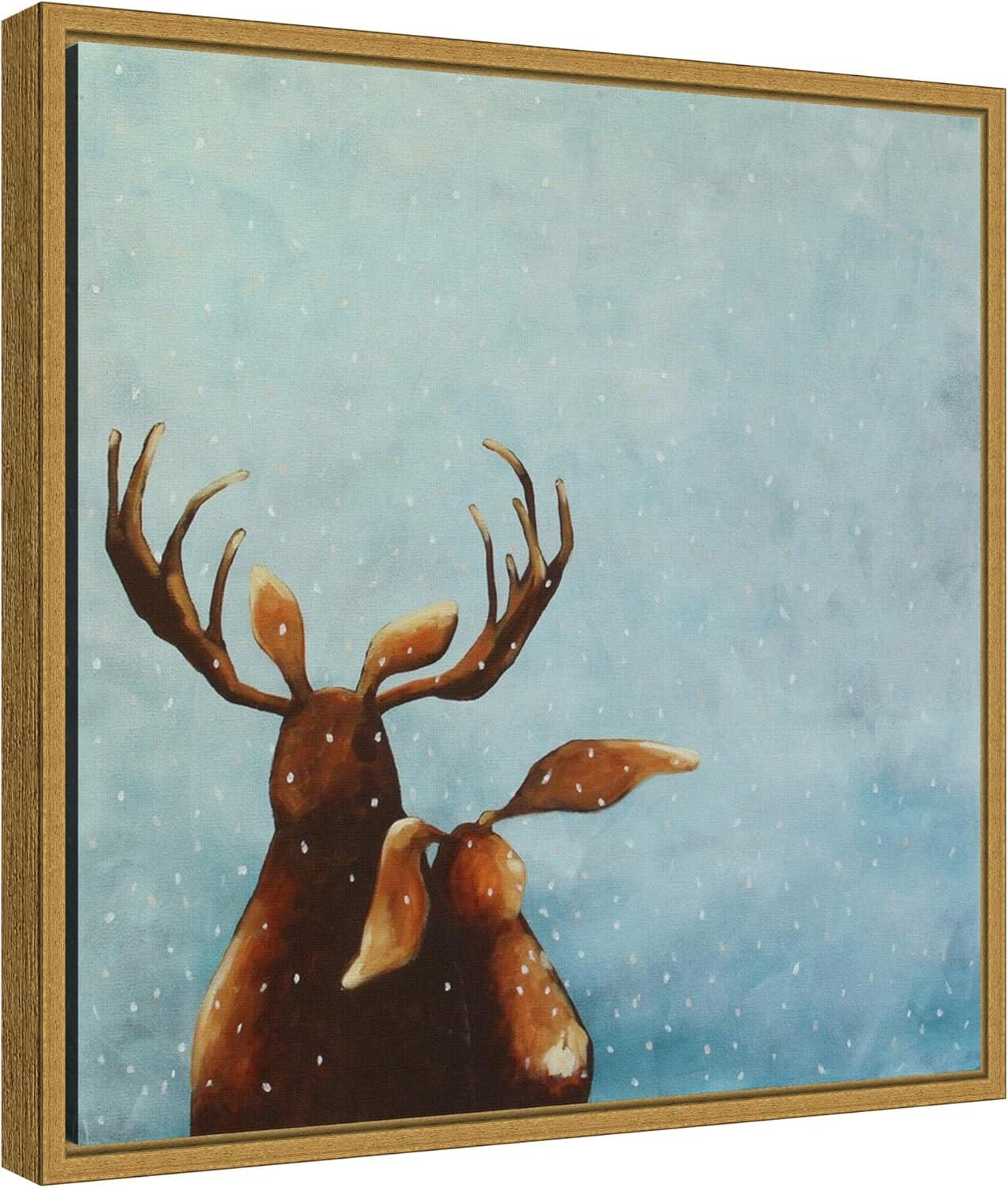 Amanti Art Friends (Moose) by Lucia Stewart Canvas Wall Art Print Framed 16 x 16-in.