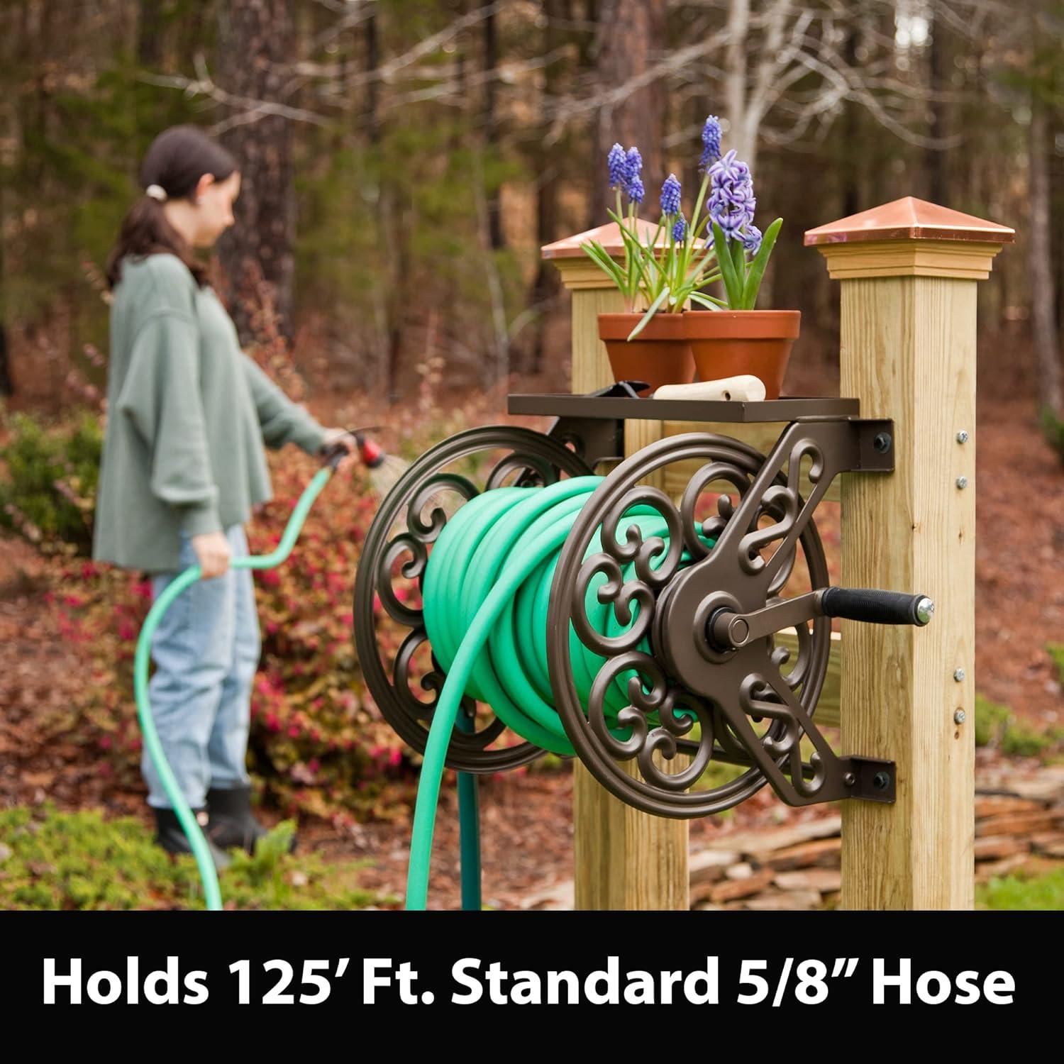 Liberty Garden 125' Decorative Wall-Mounted Hose Reel