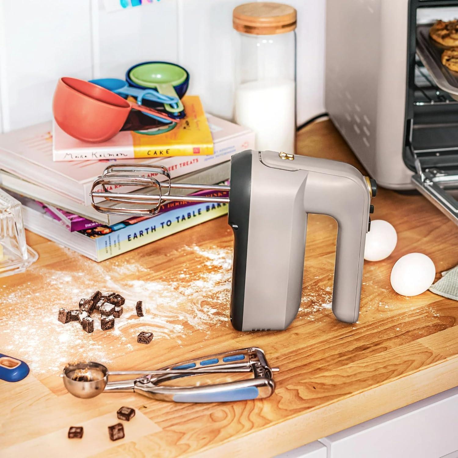 Beautiful 6-Speed Electric Hand Mixer, Porcini Taupe by Drew Barrymore