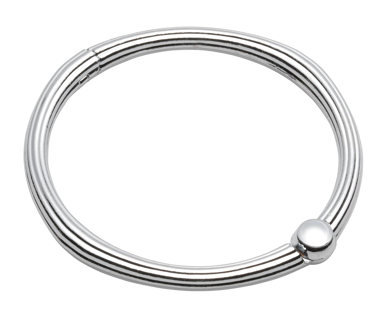 O Ring Style Shower Curtain Hooks 12-Piece Set 4"x 7" Chrome by Carnation Home Fashions
