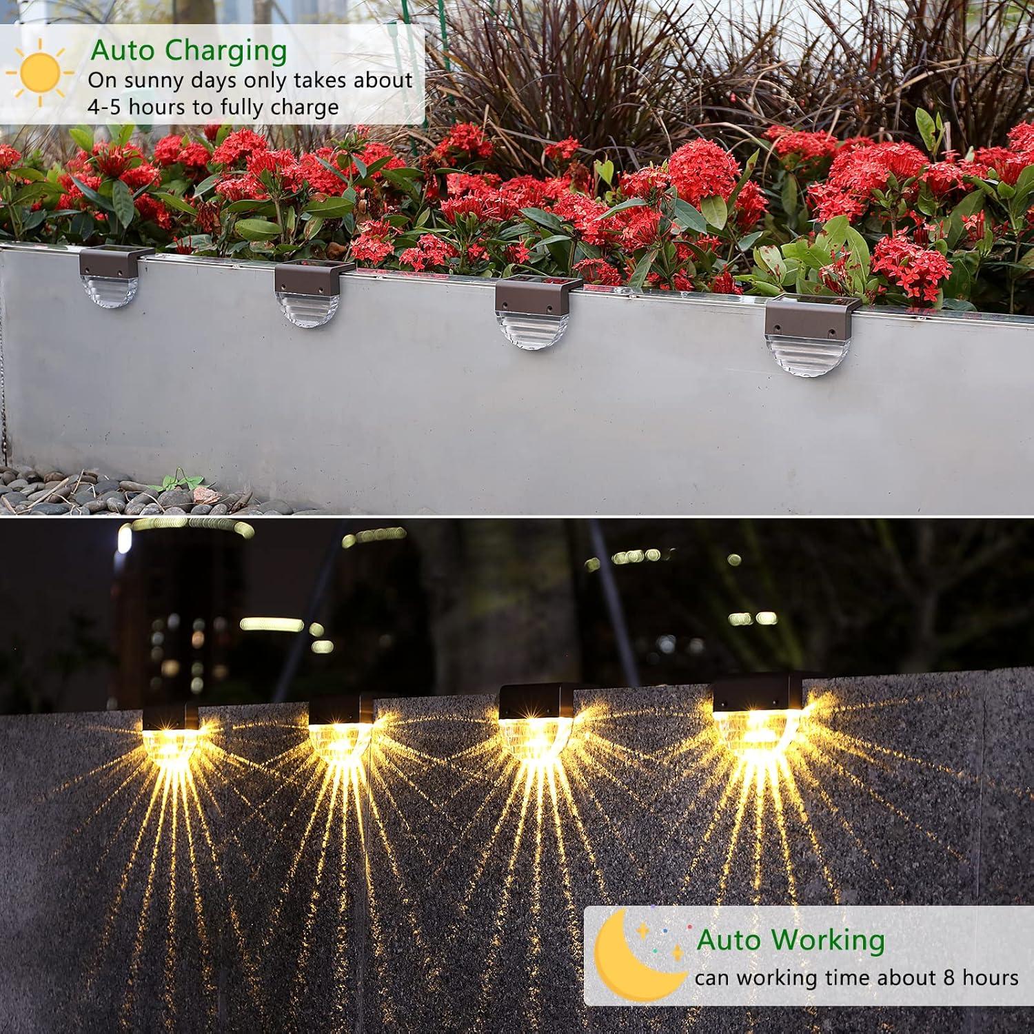 Clearance Sale! Lssam Garden Lamp Outdoor Solar Lamp 6 Solar Lights For Outdoor Garden LED Garden Lights For Patio Decoration Terrace Passageway Steps And Stairs 2 Mode LED Warm White/color Lighting