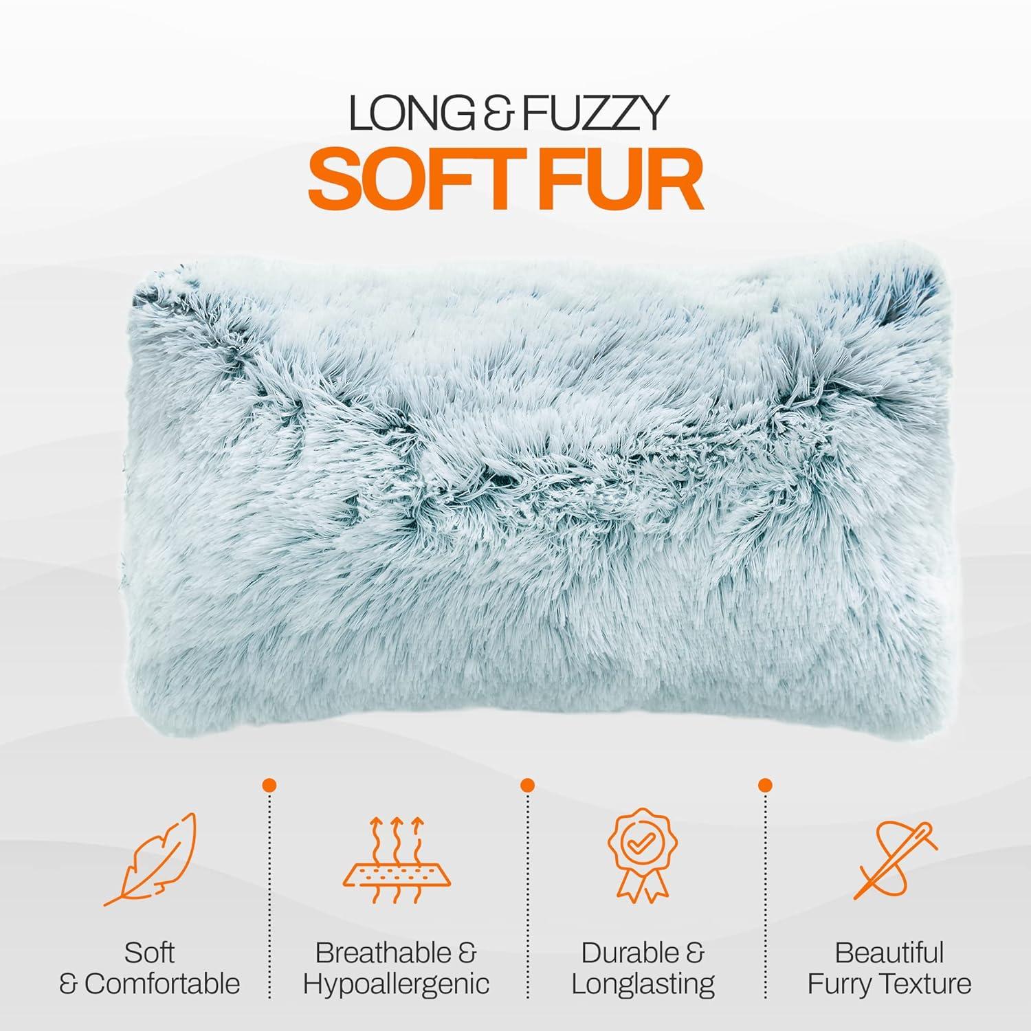 Cheer Collection Cheer Collection Shaggy Hair Decorative Throw Pillows (Set of 2)