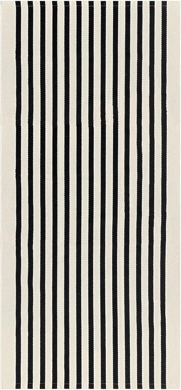 IOHOUZE Navy and White Striped Rug 2'x3' Front Door Rugs, Small Washable Area Rug for Front Porch, Spring Summer Doormats Outdoor Indoor, Cotton Rugs for Entryway Porch Entrance