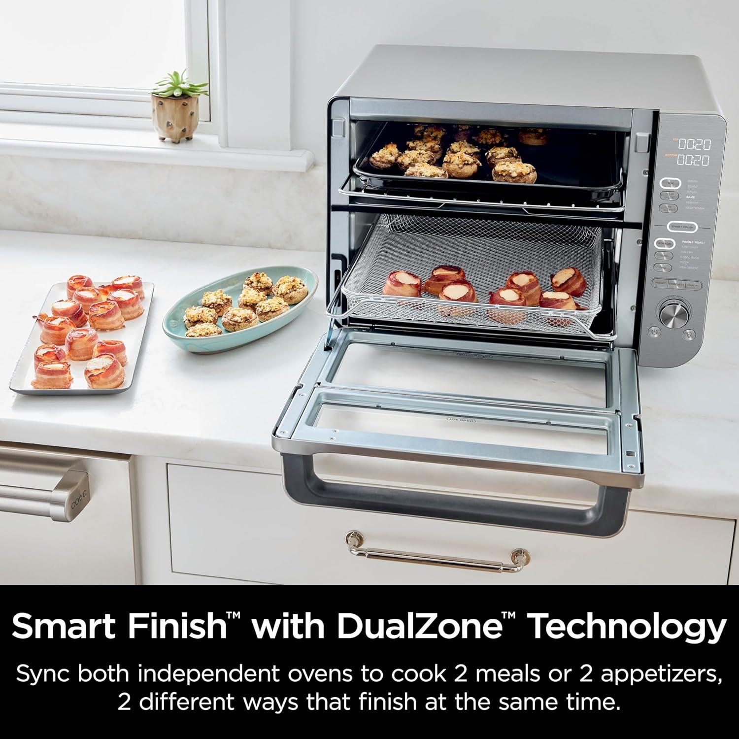 Stainless Steel Dual Basket Electric Countertop Oven and Air Fryer