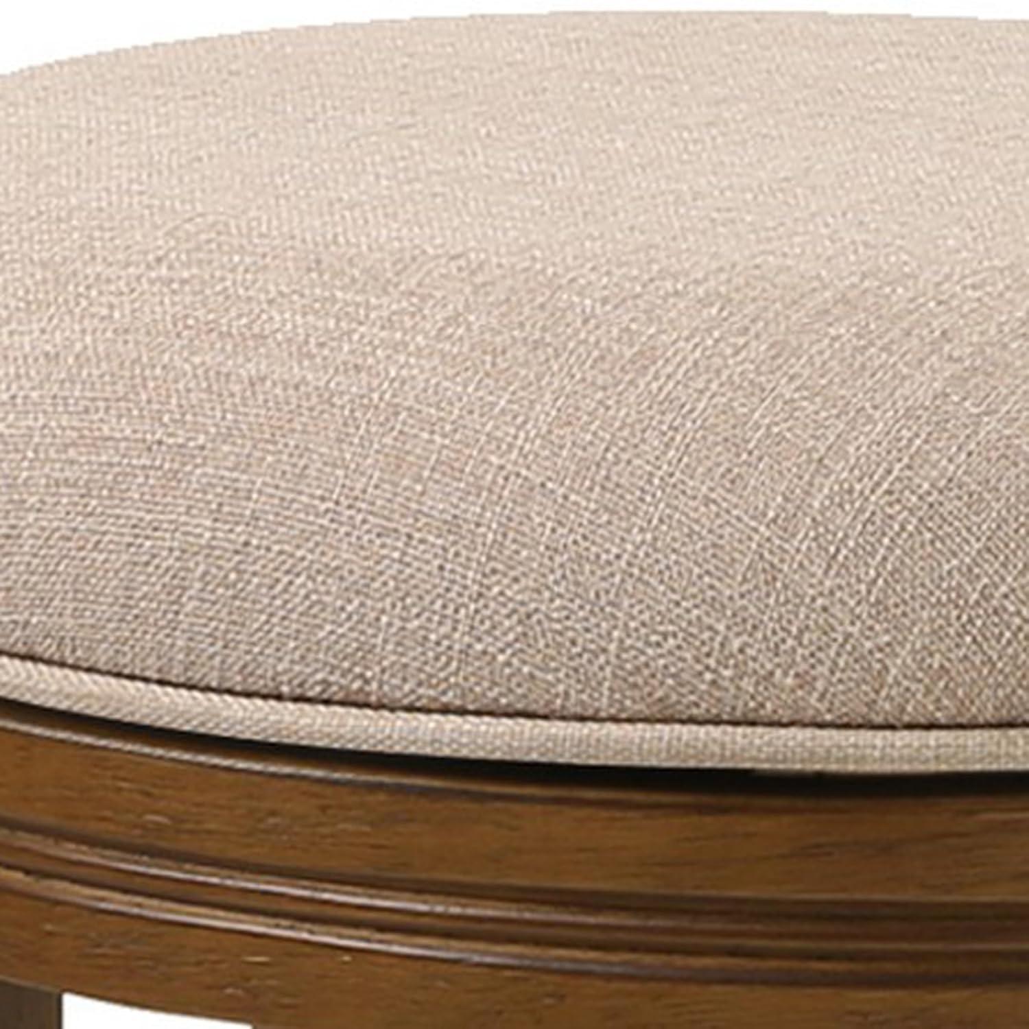 NewRidge Home Goods NewRidge Home Victoria Bar Height Swivel Stool with Cream Fabric Honeysuckle Finish