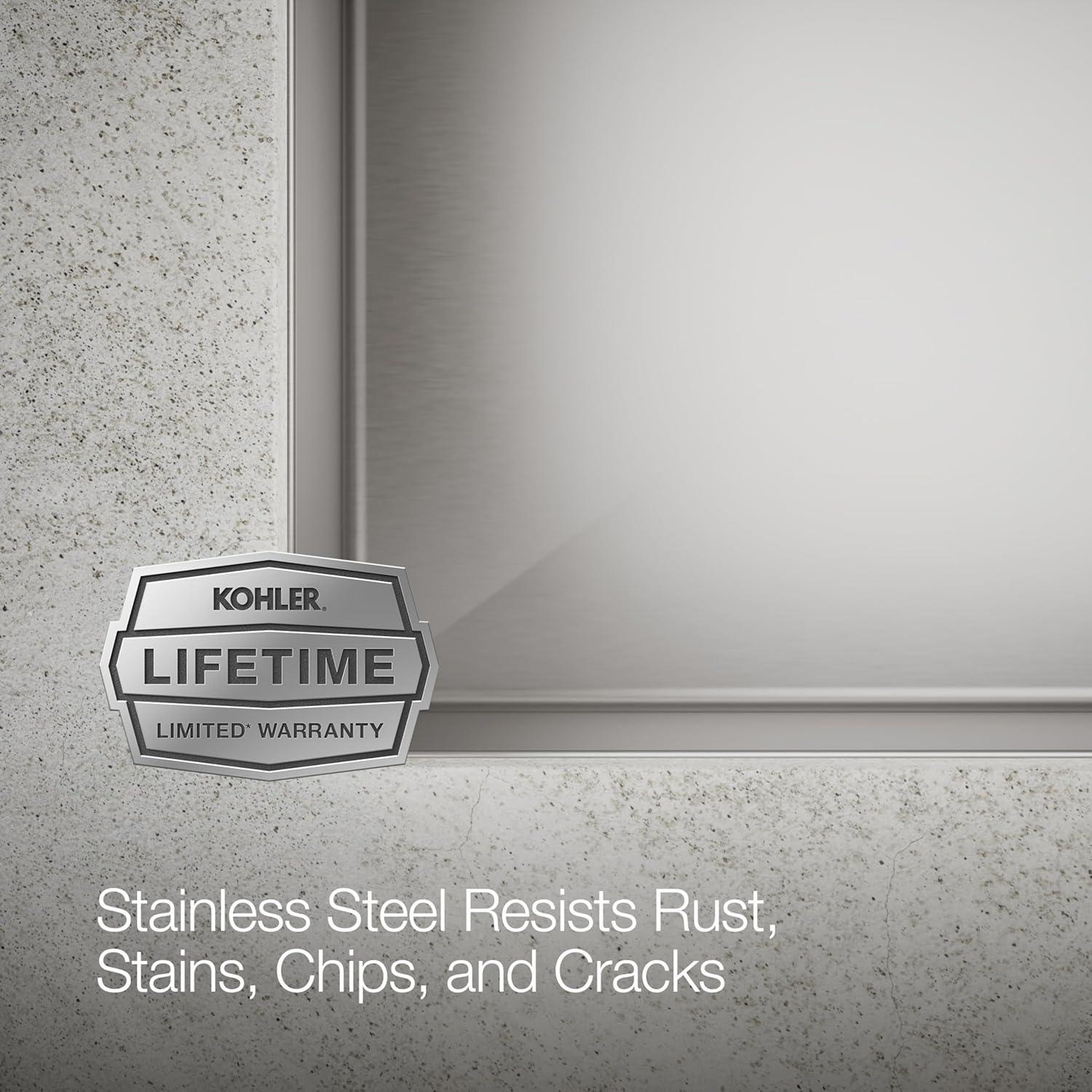 Strive® 32" L x 18.25" W Undermount Single Bowl Kitchen Sink with Basin Rack