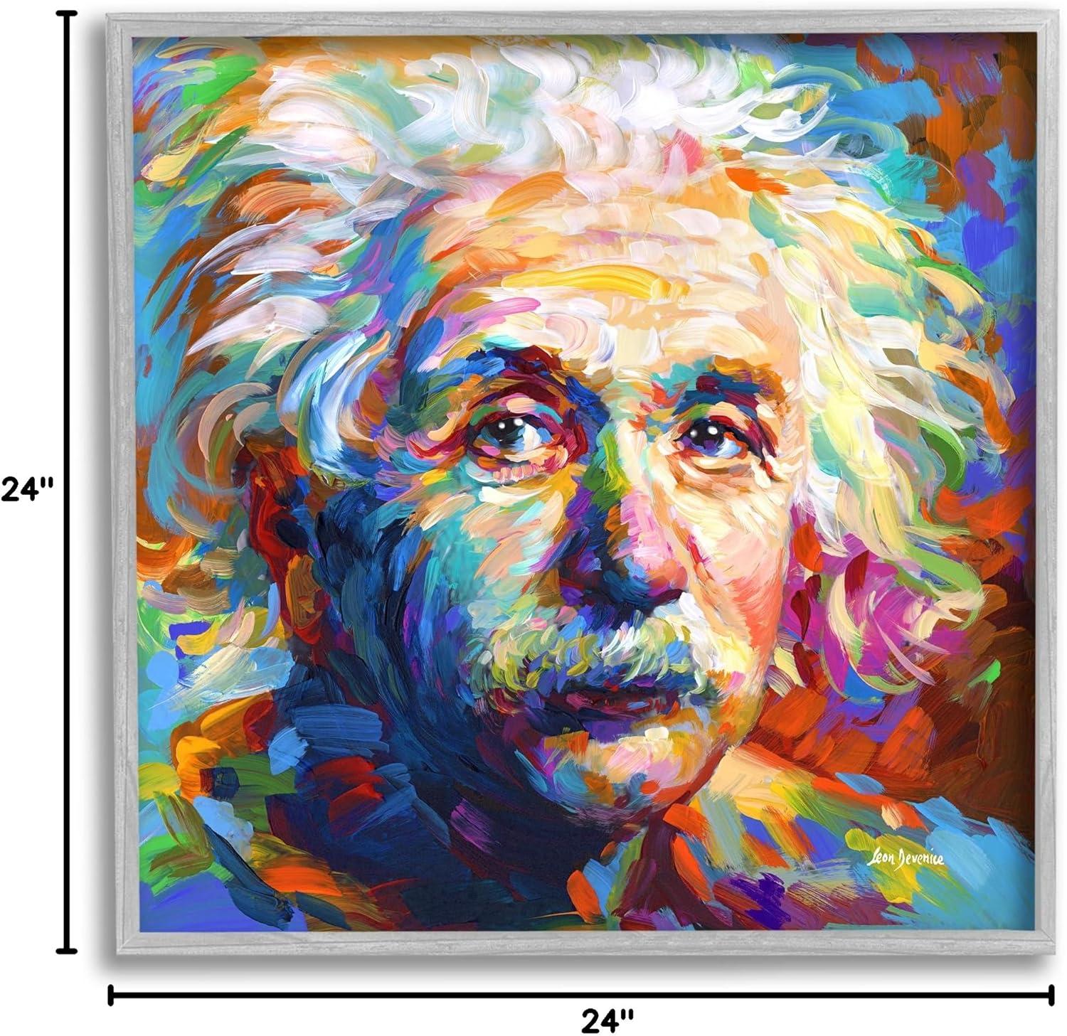 Stupell Industries " Abstract Albert Einstein Portrait " by Leon Devenice