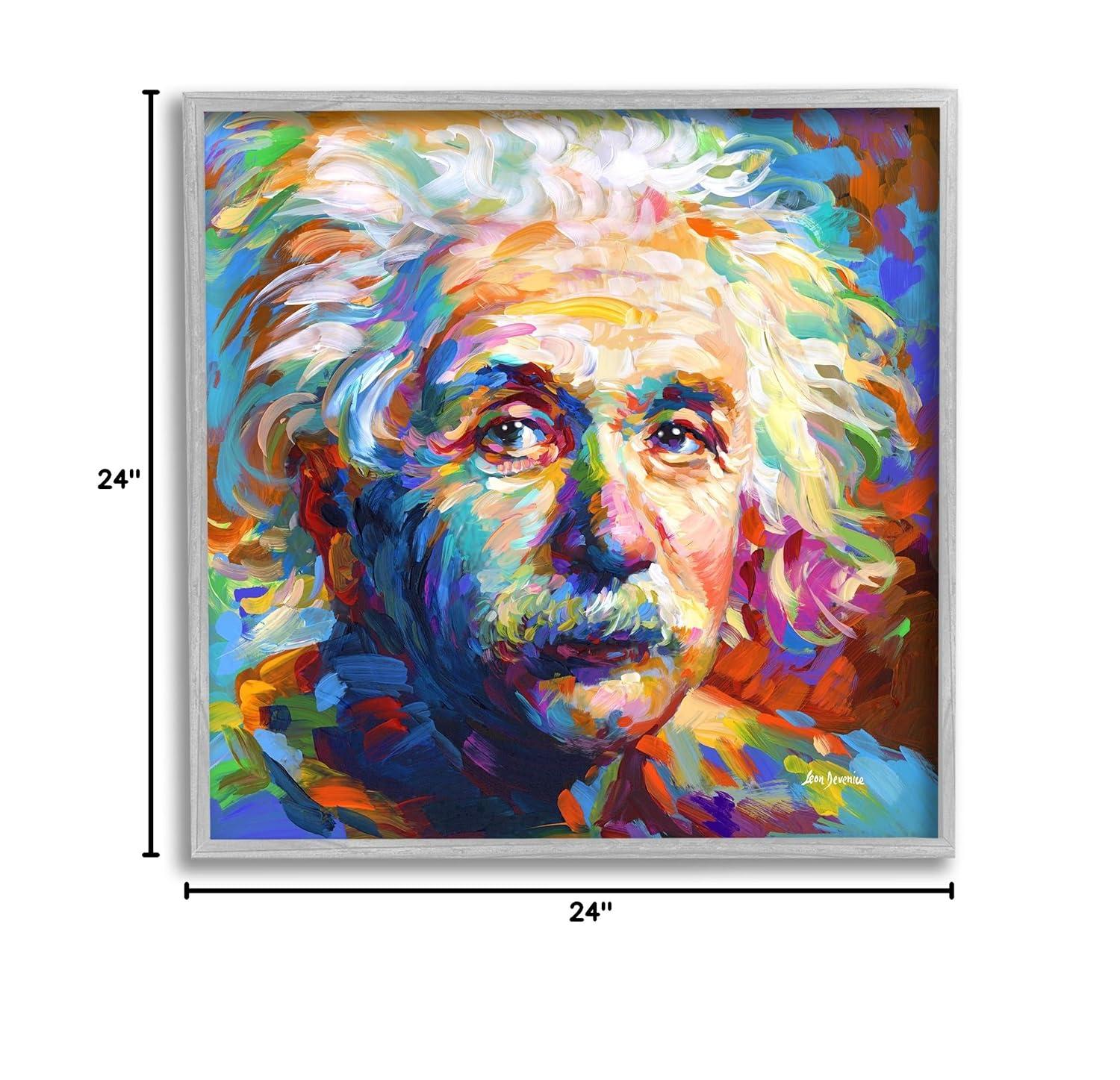 Stupell Industries " Abstract Albert Einstein Portrait " by Leon Devenice