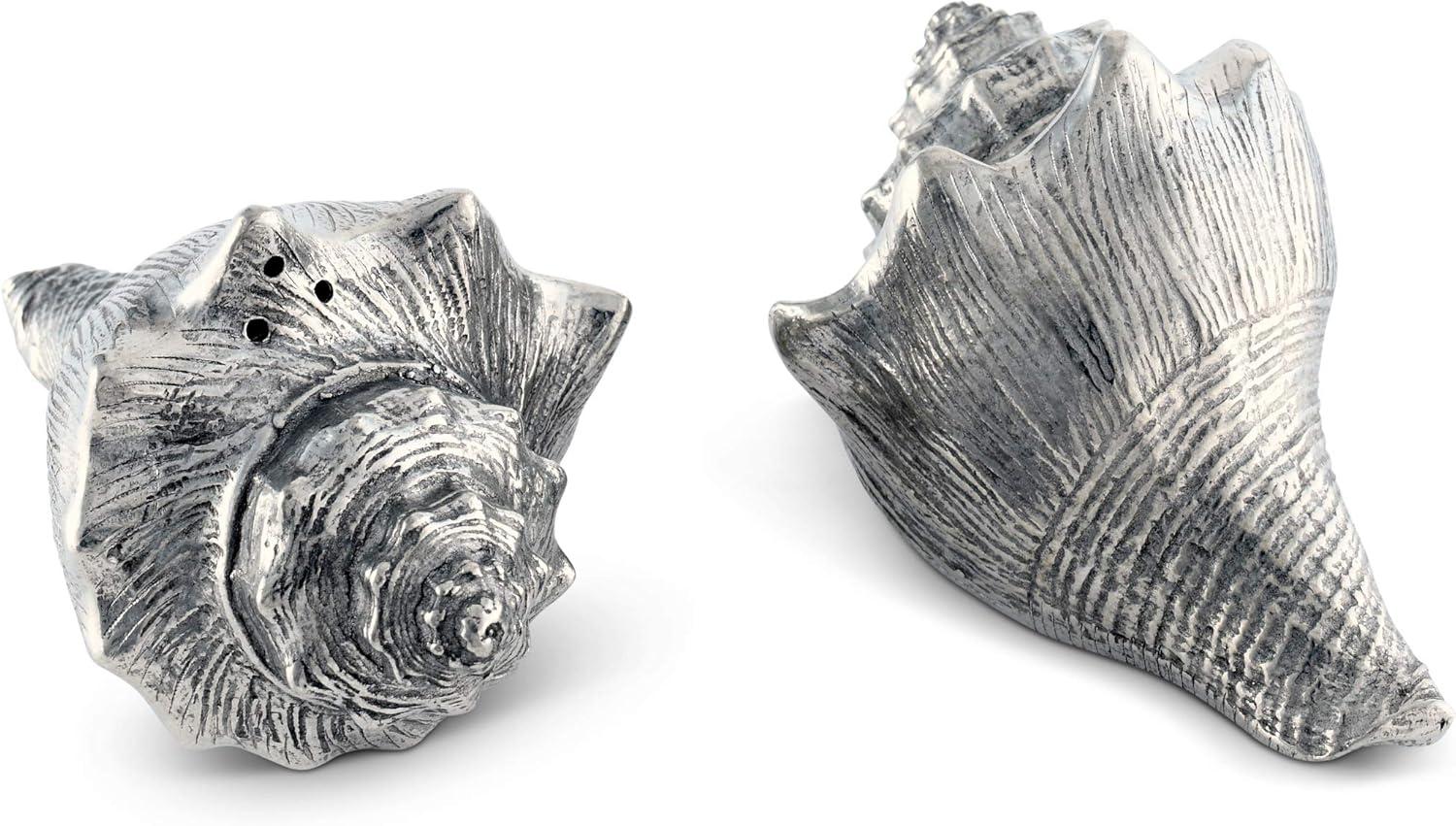 Pewter Conch Shell Salt and Pepper Shaker Set